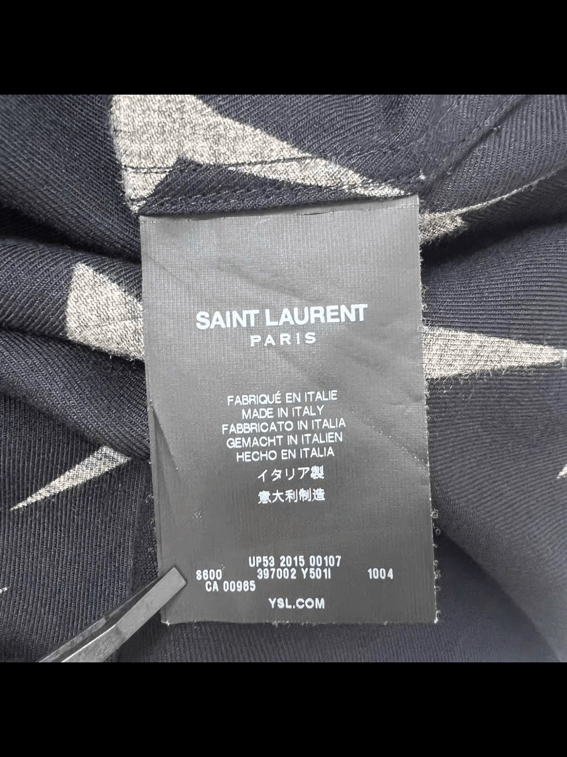 Saint Laurent Paris Sz 36 Saint Laurent Paris Pointer Pattern Shirt Size US S / EU 44-46 / 1 - 6 Thumbnail