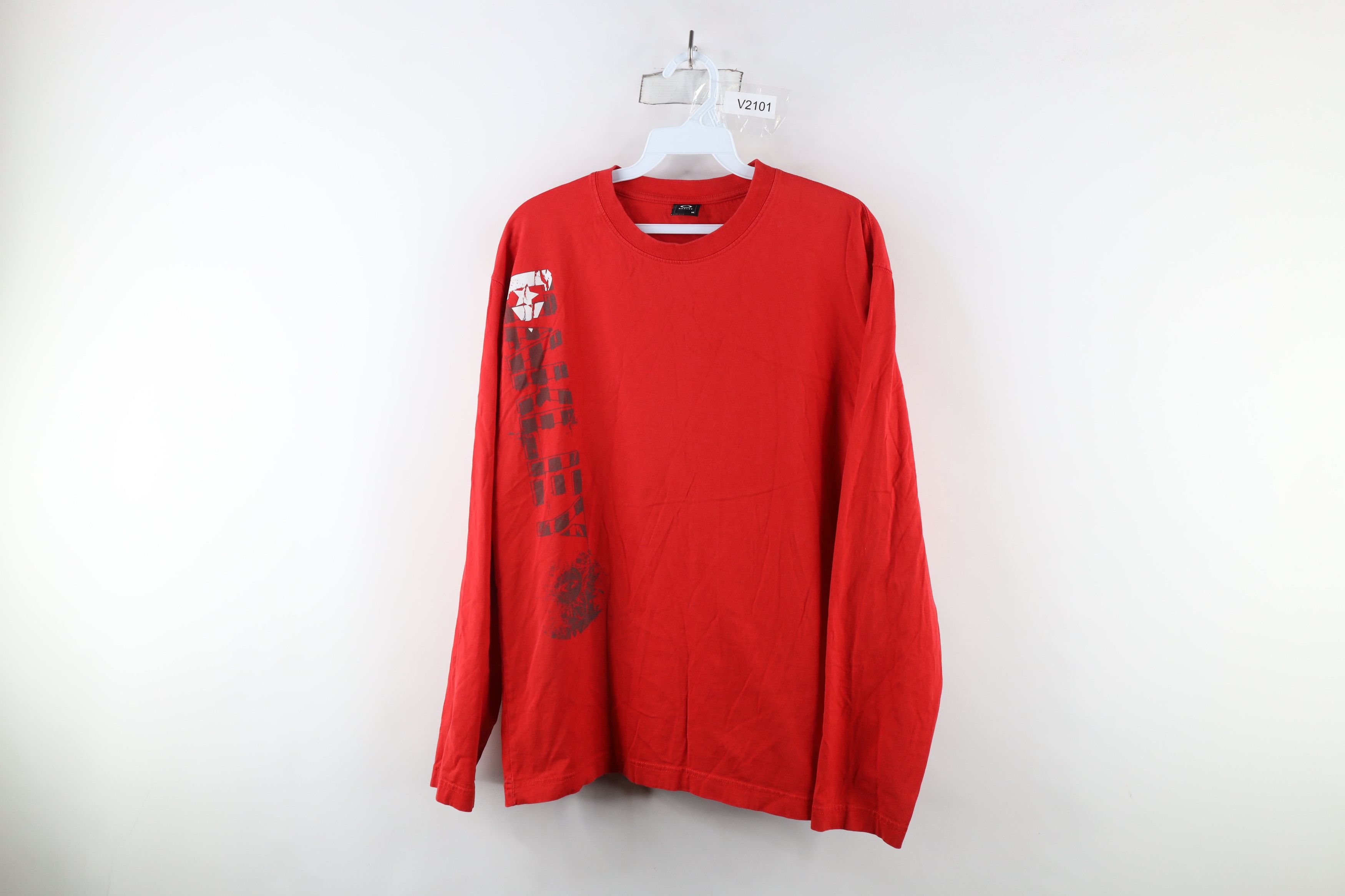 Oakley Vintage Oakley Big Logo Long Sleeve T-Shirt Red Cotton Size US M / EU 48-50 / 2 - 1 Thumbnail