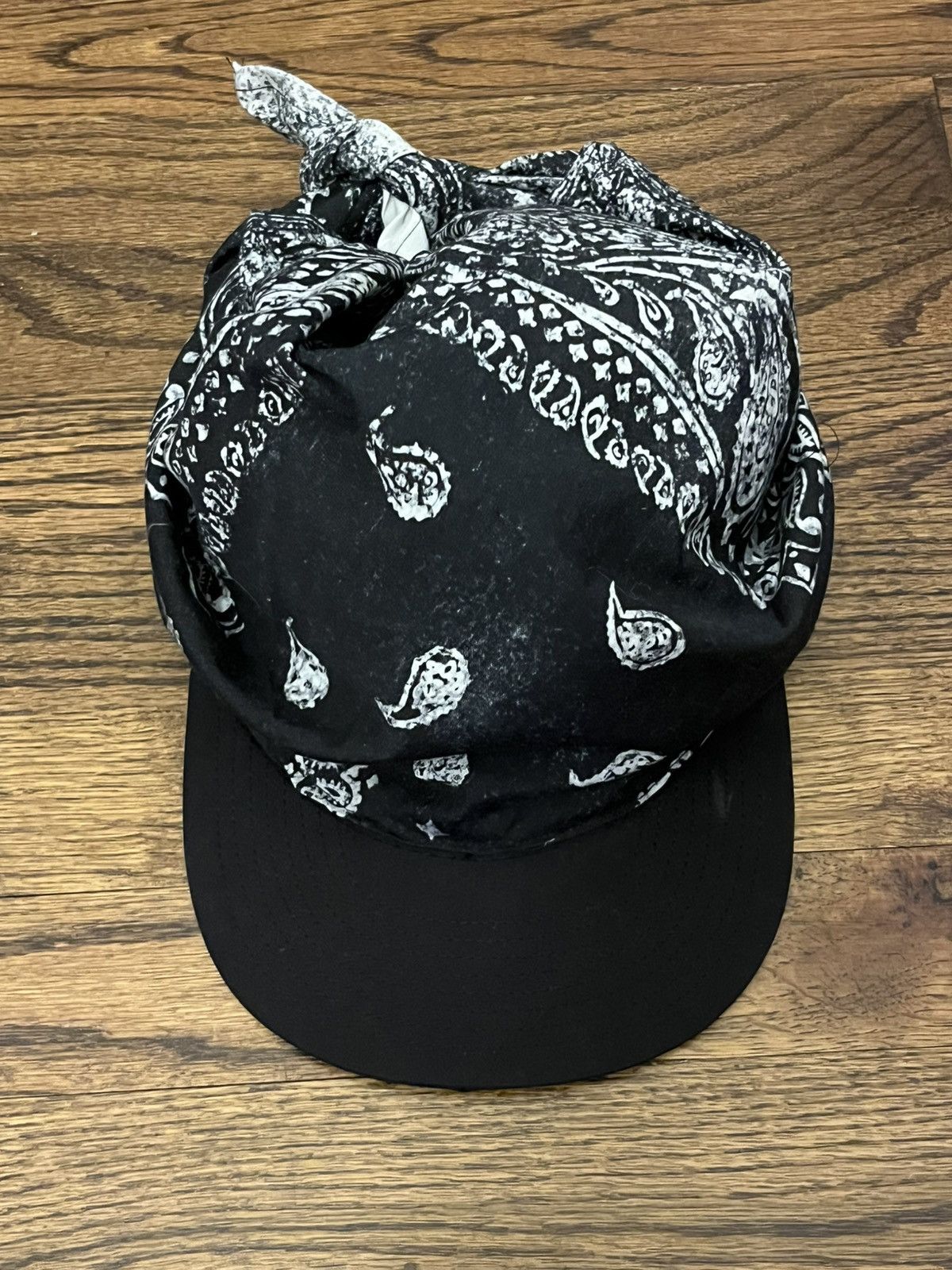 Japanese Brand × Vintage Bandana Hat - black Size ONE SIZE - 1 Thumbnail