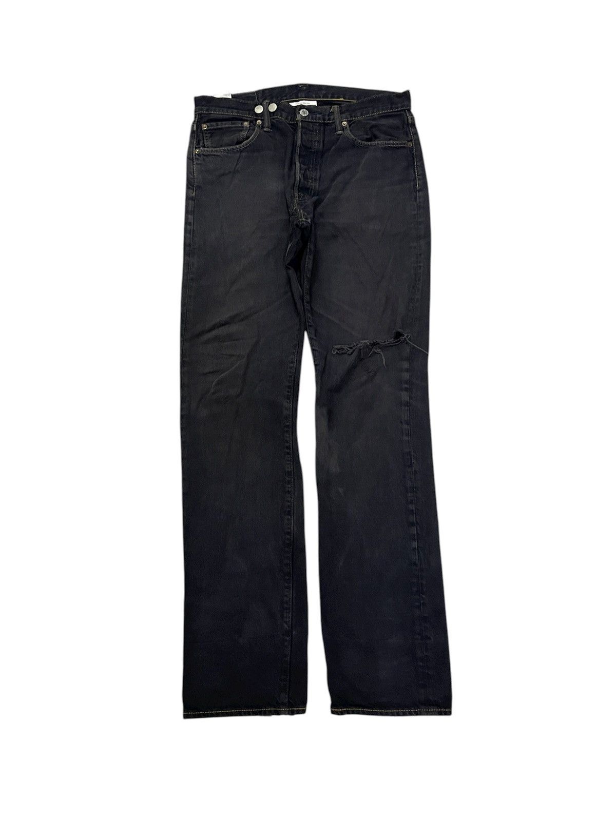 Levi's 2000s LEVIS X BASICKS DENIM BLACK JEANS DISTRESSED Size US 32 / EU 48 - 2 Thumbnail