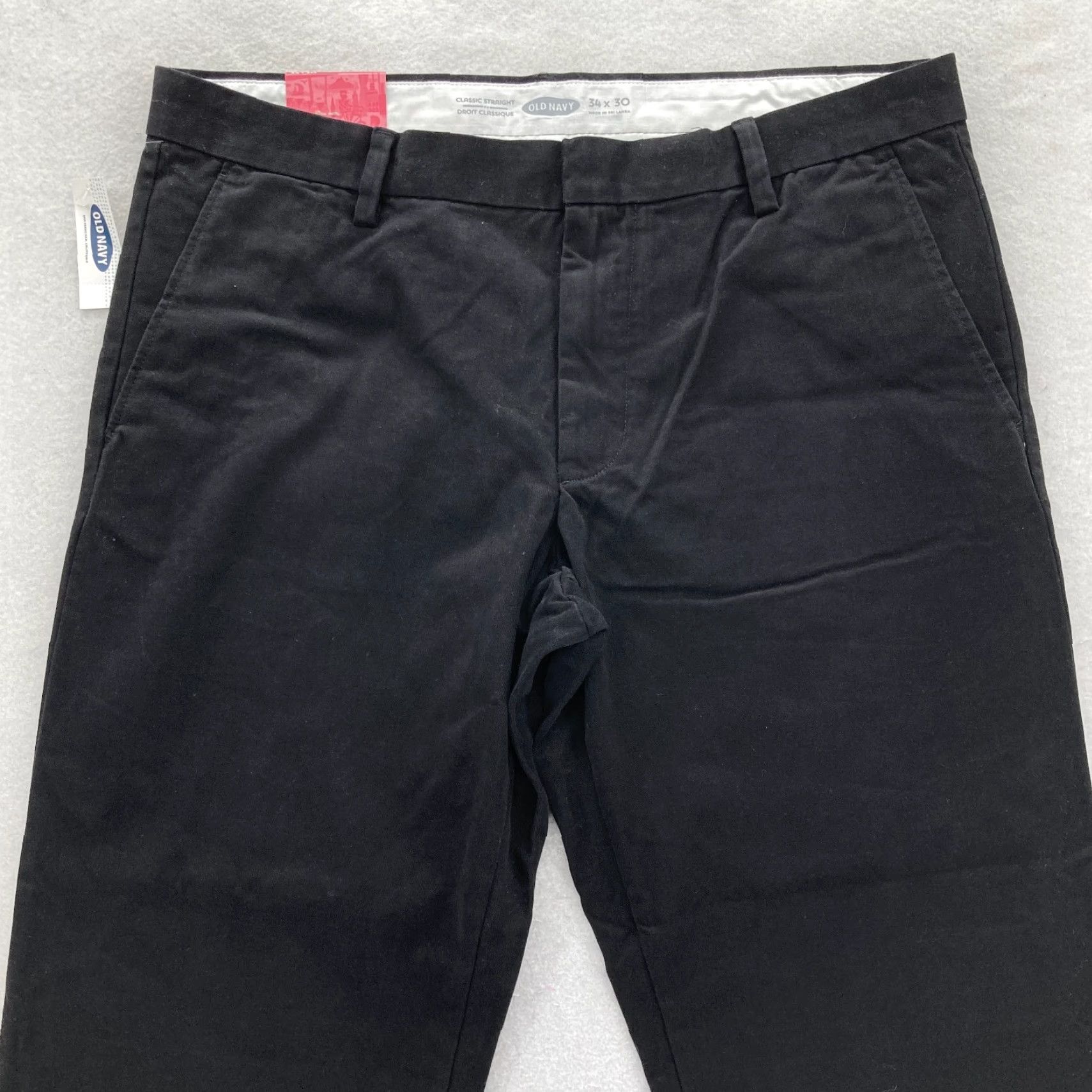 Old Navy Old Navy Pants Mens 34x30 Black Cotton Classic Straight Leg Casual Preppy Work Size US 34 / EU 50 - 2 Thumbnail