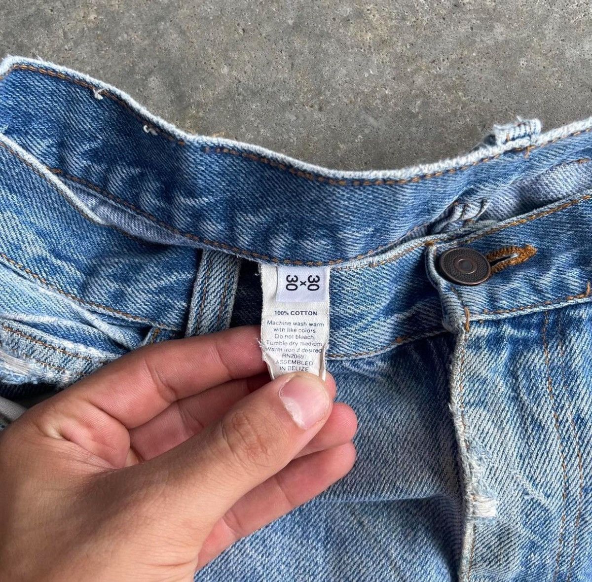 Vintage Faded distressed slim jeans Size US 30 / EU 46 - 3 Thumbnail