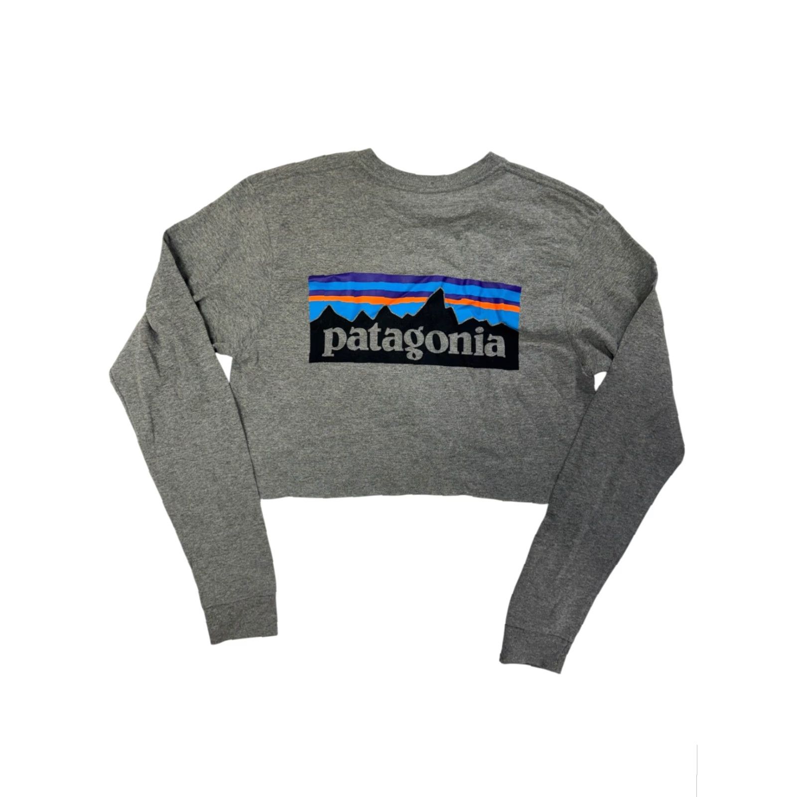 Patagonia Patagonia T-Shirt Women's Gray Long Sleeve Cropped Crew Neck Logo Graphic Print Pullover XS Regular All Seasons Casual Activewear Outdoors Size XS / US 0-2 / IT 36-38 - 4 Thumbnail