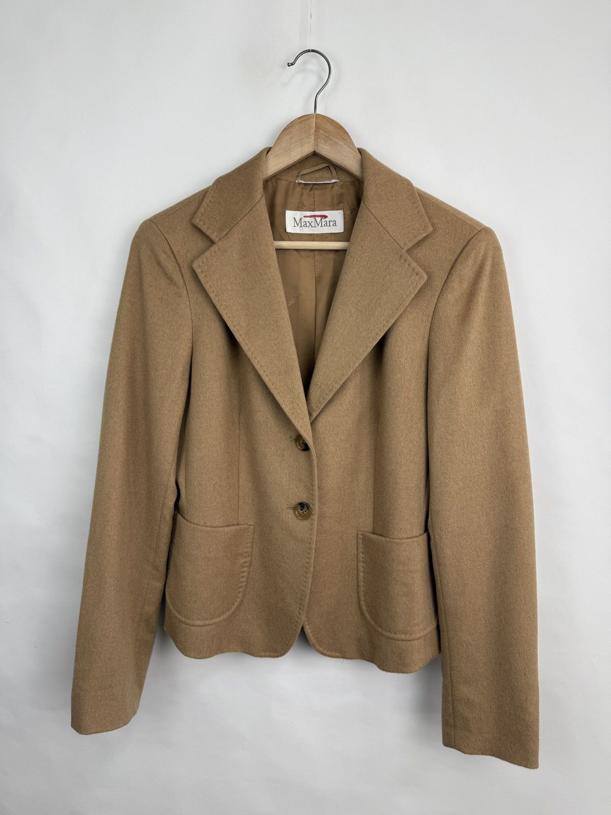 Max Mara 🇮🇹 Vintage Max Mara Camel Hair Blazer Jacket Made in Italy Size XL / US 12-14 / IT 48-50 - 2 Thumbnail