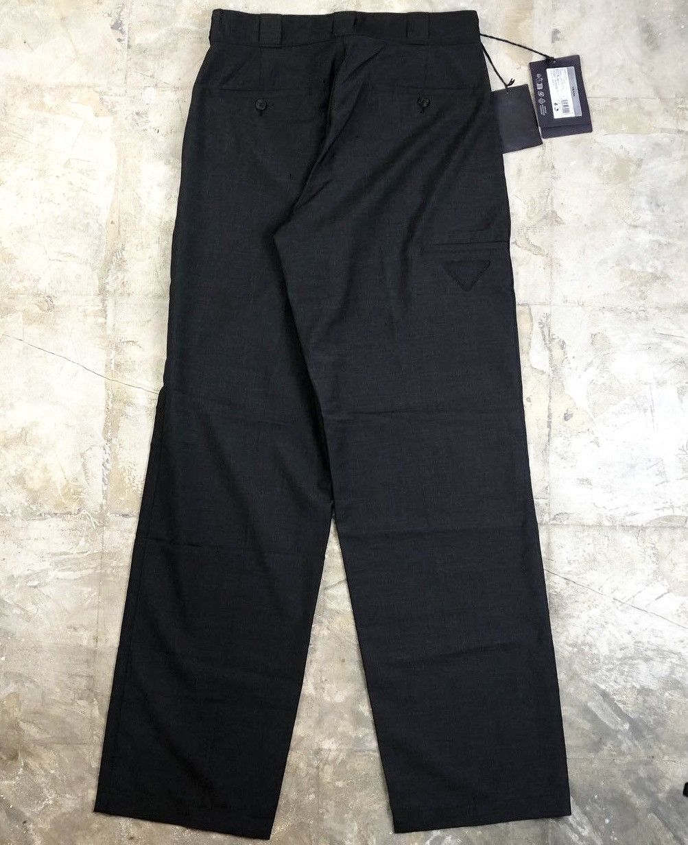 Prada Prada - Single Knee Cargo Logo Wool Trouser Size US 31 - 1 Thumbnail