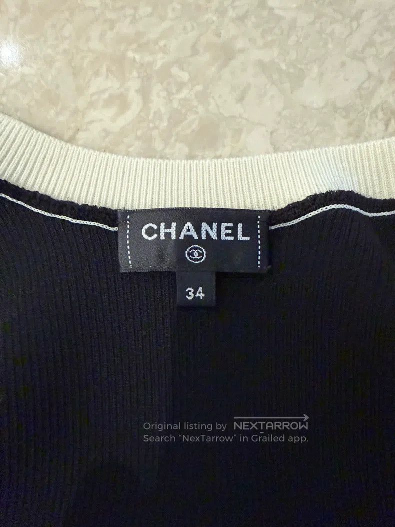 Chanel Chanel 23B Sequin Double Clogo Colour-blocked Knitted Vest Size XXS / US 00 / IT 34 - 3 Thumbnail
