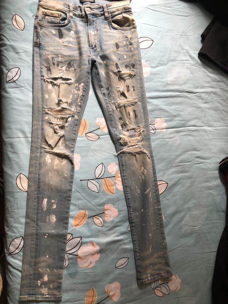 Amiri AMIRI Distressed Ink Splatter Denim Jeans - dmc Size US 32 / EU 48 - 1 Thumbnail