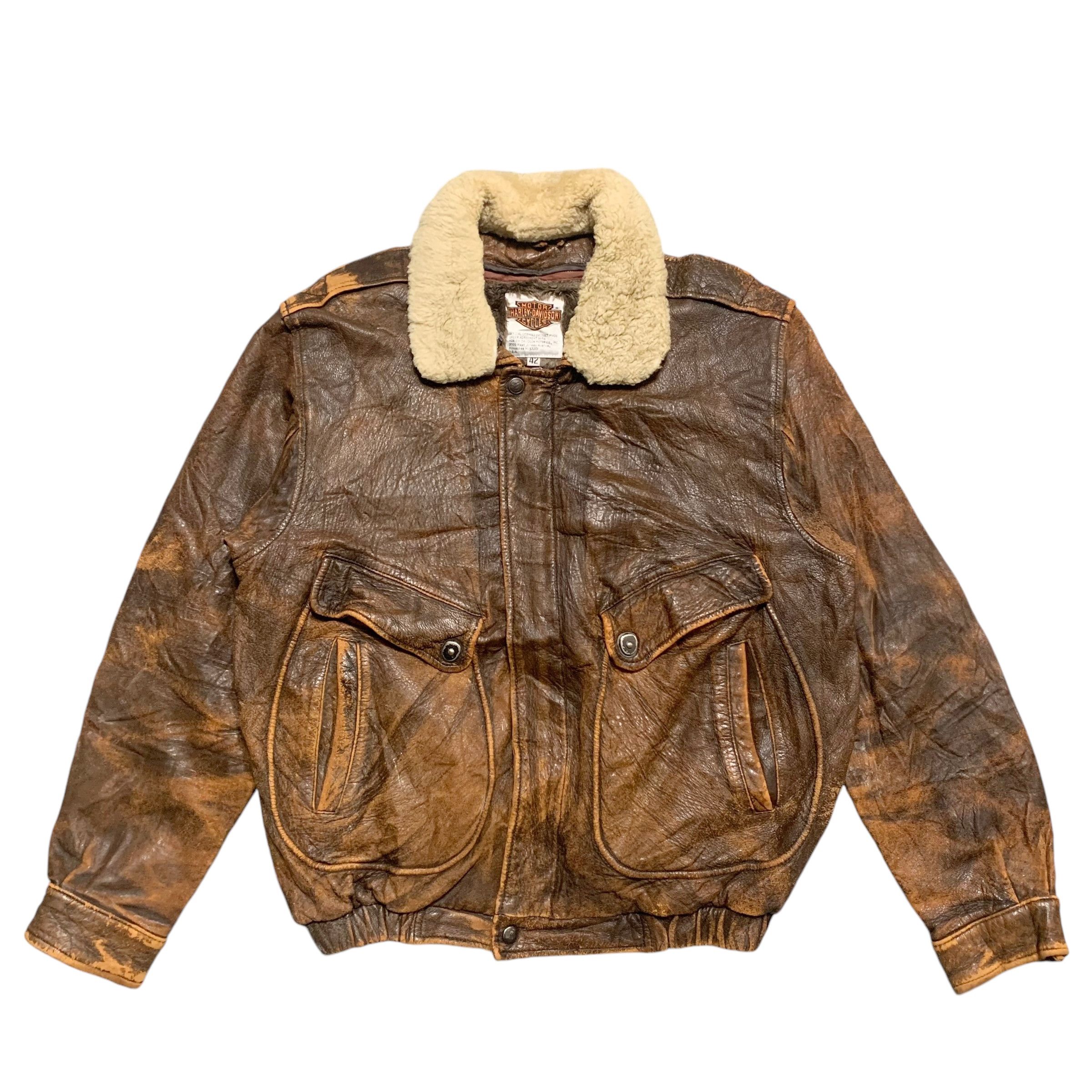 Vintage Harley Davidson Motorcycle Leather Jacket