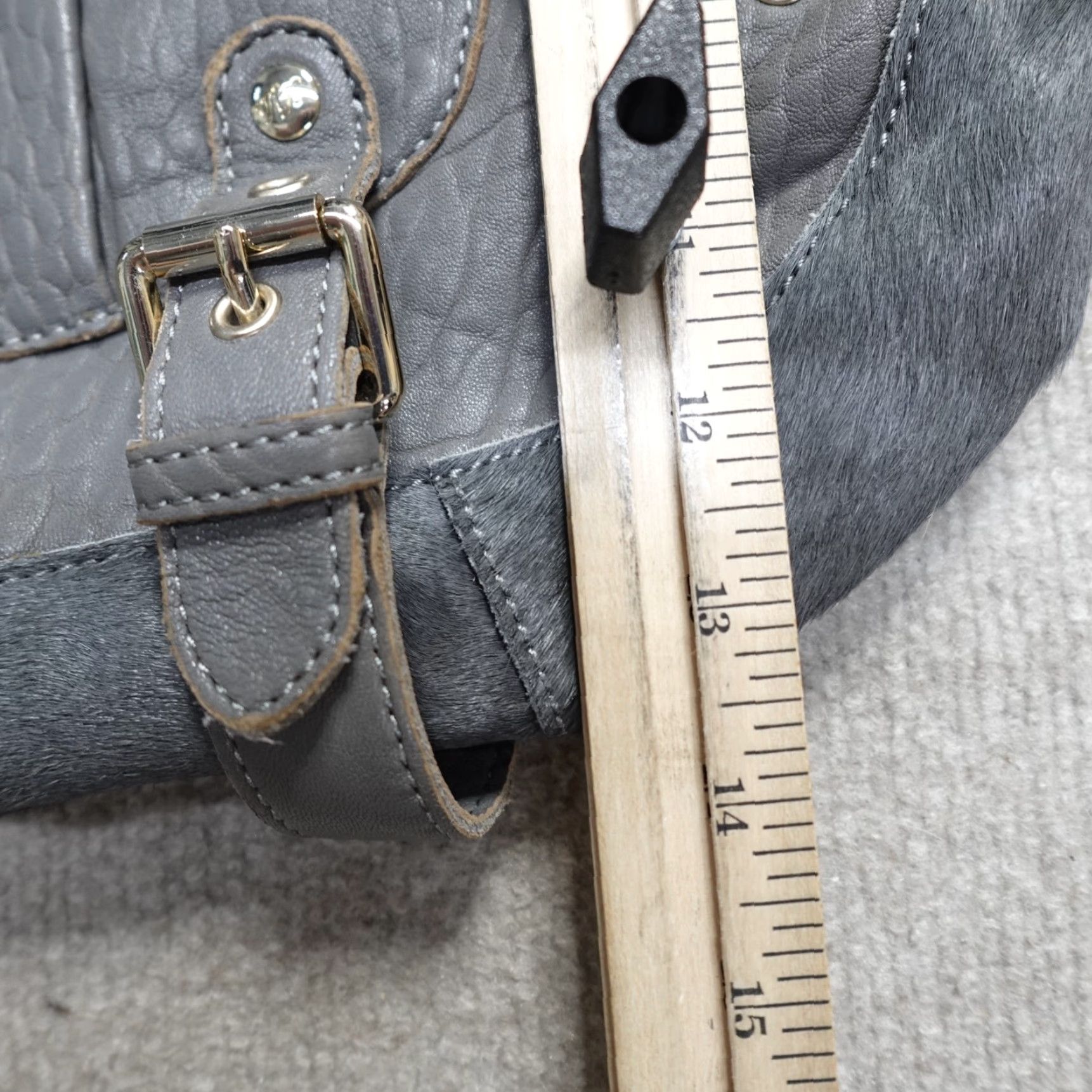 Ted Baker Ted Baker Womens Bag Handbag Gray Leather Hair On Hide Hobo NEW Bag Womens Medium Gray Leather Hobo 90s? Size ONE SIZE - 3 Thumbnail