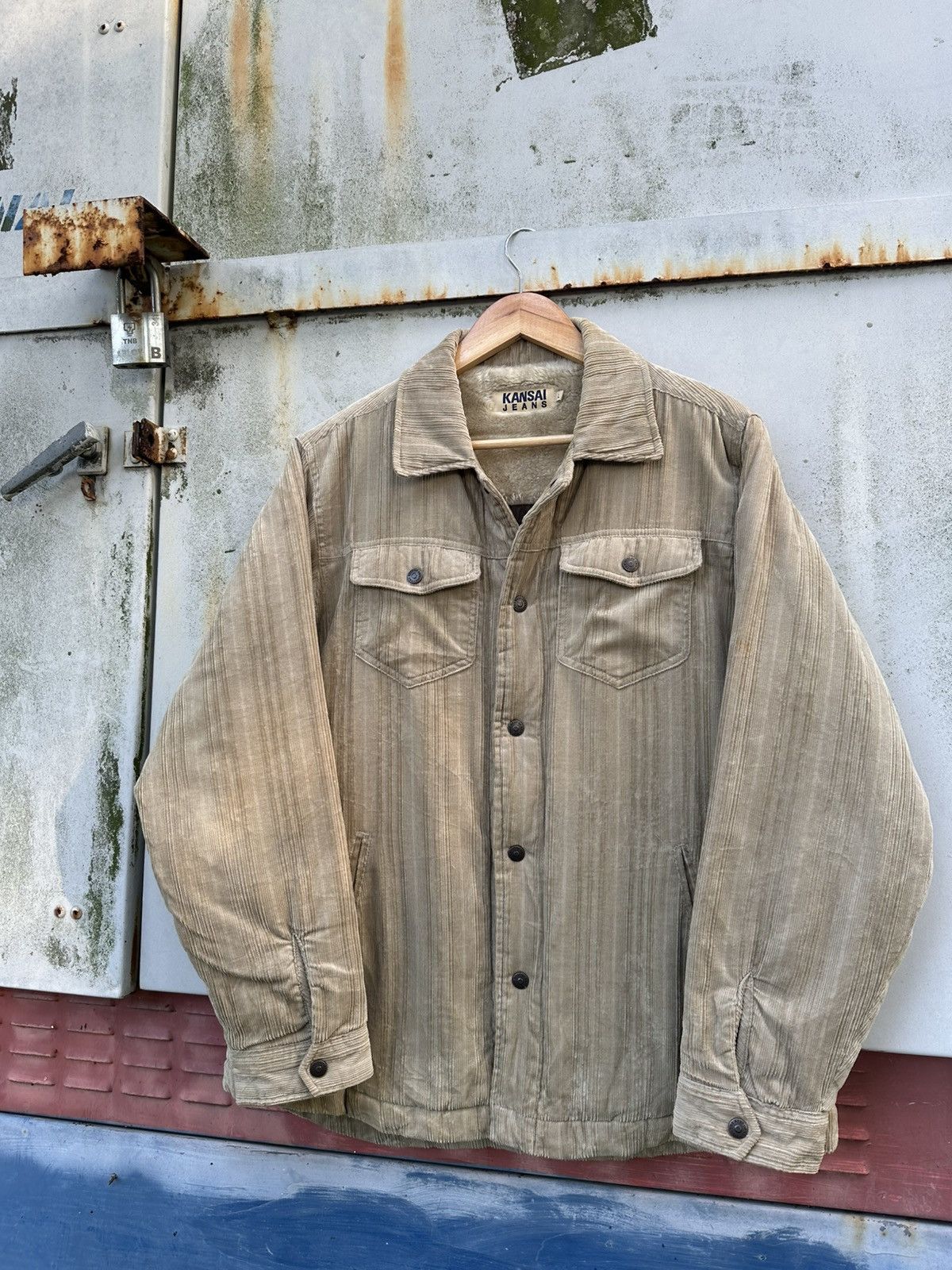Kansai Yamamoto 👹Kansai Yamamoto Brown Corduroy Fleece Lined Jacket Size US L / EU 52-54 / 3 - 5 Thumbnail