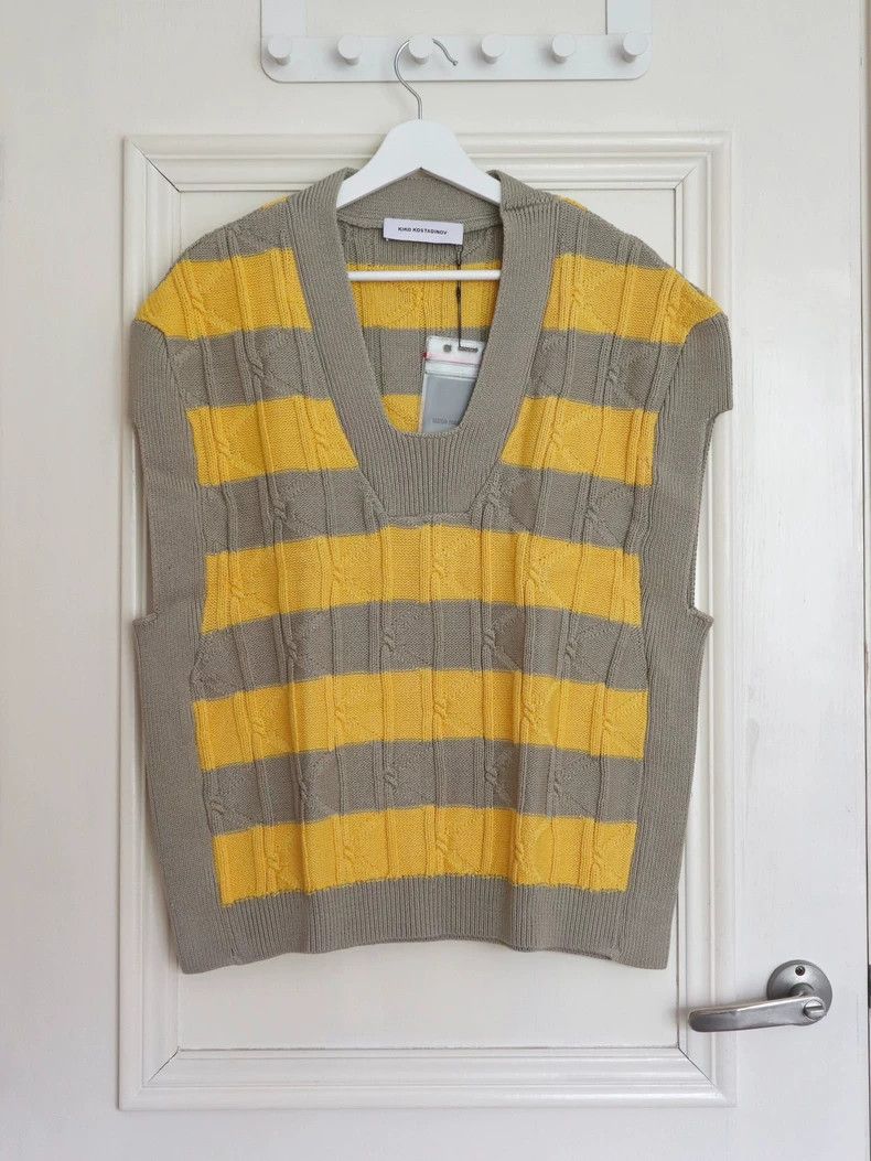 Kiko Kostadinov KIKO KOSTADINOVSS24 collection yellow stripe tank top 2504- Size US M / EU 48-50 / 2 - 2 Thumbnail