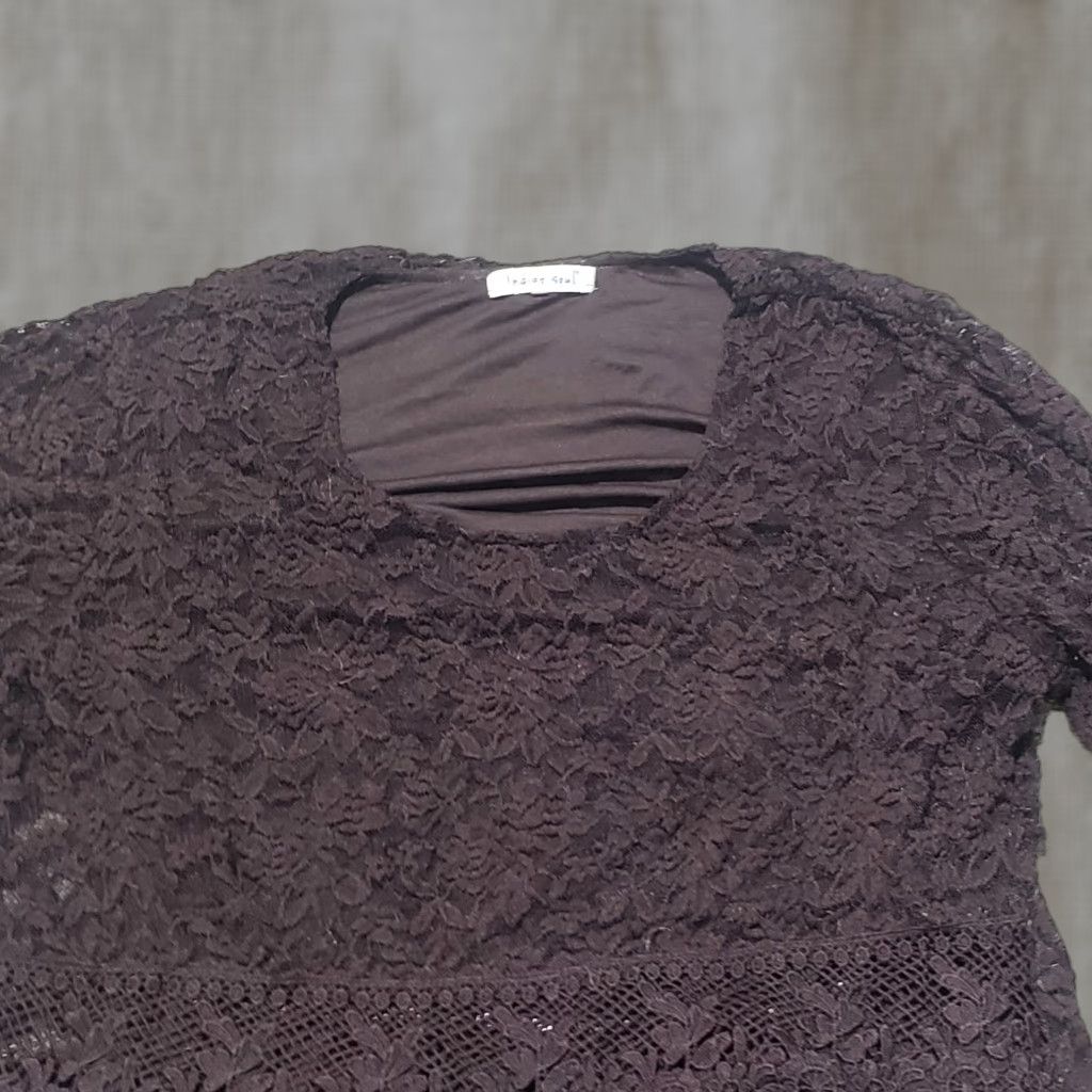 Vintage Indigo Shirt Bohemian Tunic Top Lace Half Sleeve Women L Brown Indigo Shirt Boho Lace Tunic Top Size L / US 10 / IT 46 - 1 Thumbnail