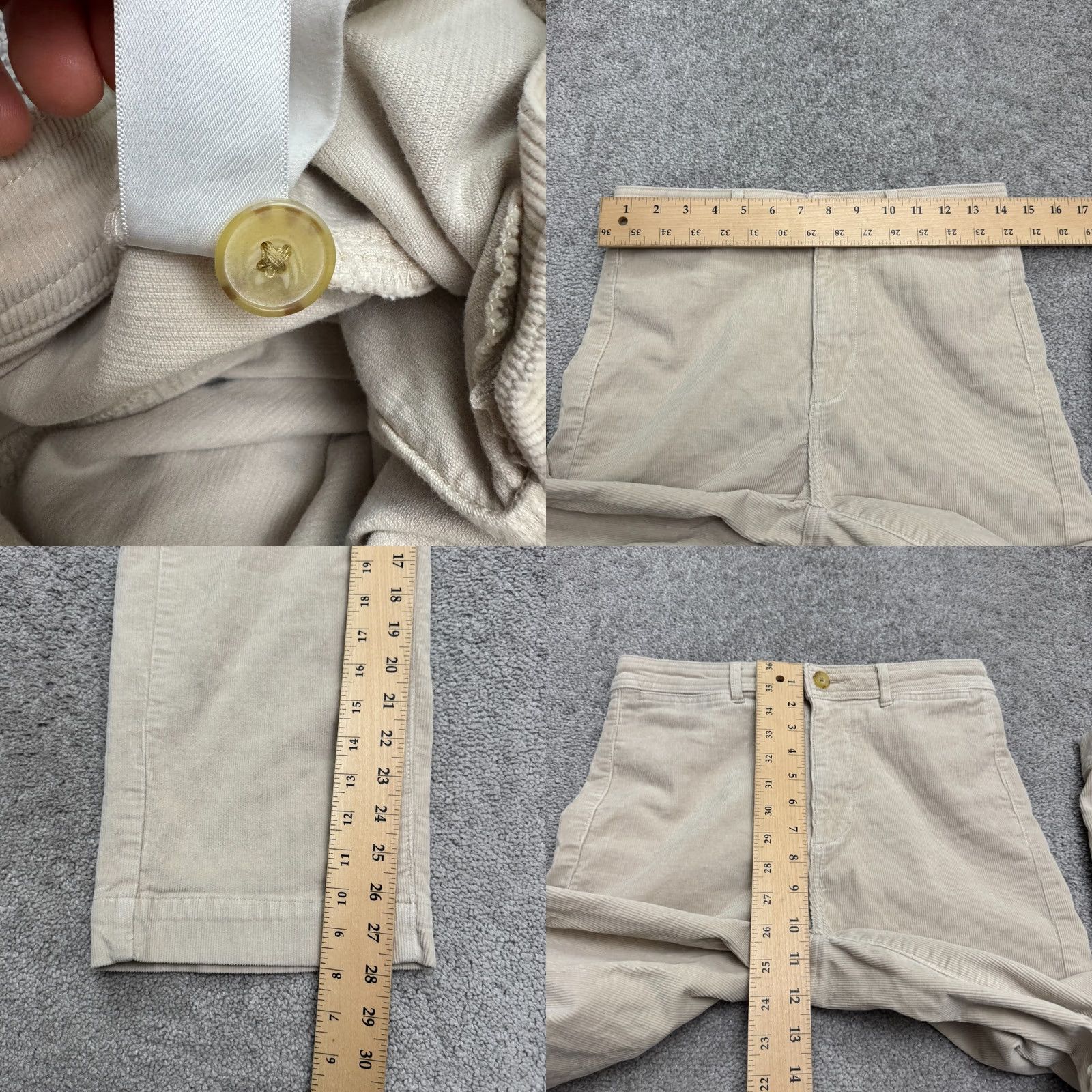Everlane Everlane High Rise Wide Leg Corduroy Pants Womens 4 Beige Cotton Stretch Casual Chino Front Flat 28in Inseam Label: Everlane Mens? Size 27" / US 4 / IT 40 - 8 Thumbnail