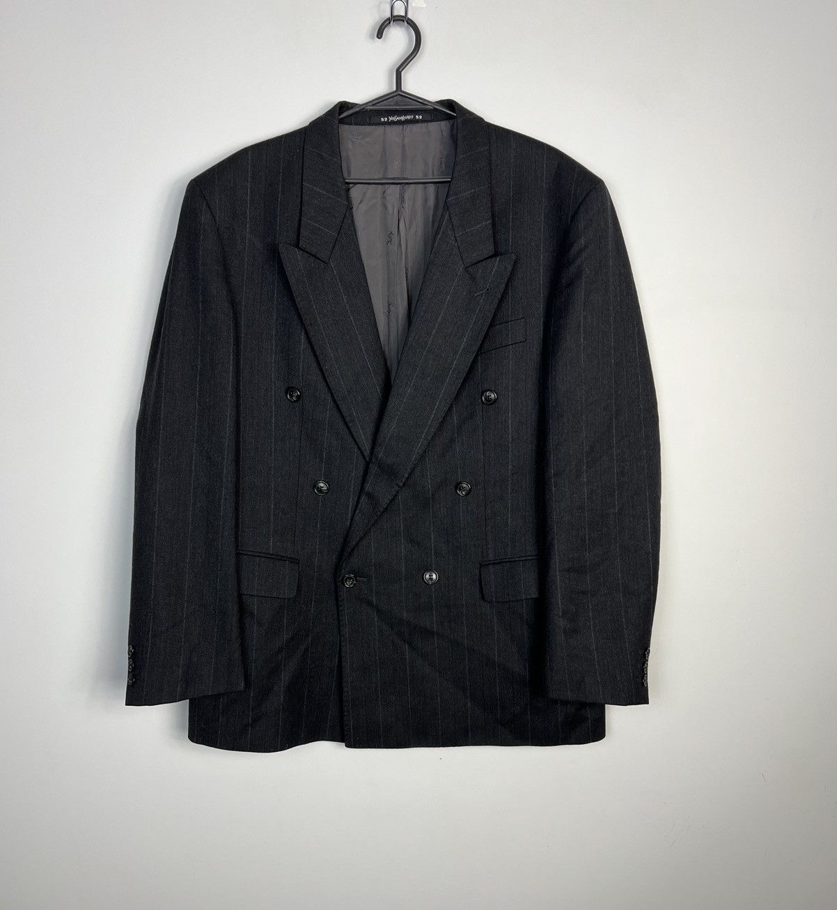 Yves Saint Laurent Yves Saint Laurent Striped Double-Breasted Jacket, wool Size US L / EU 52-54 / 3 - 1 Thumbnail