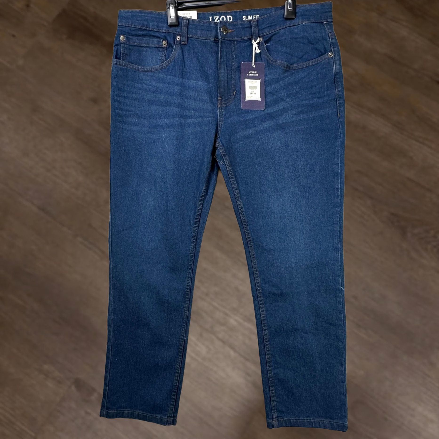 Izod VINTAGE Izod Sport Flex Men Slim Jeans 38X30 Blue 5 Pockets Comfort Stretch Denim NEW Size US 38 / EU 54 - 1 Thumbnail
