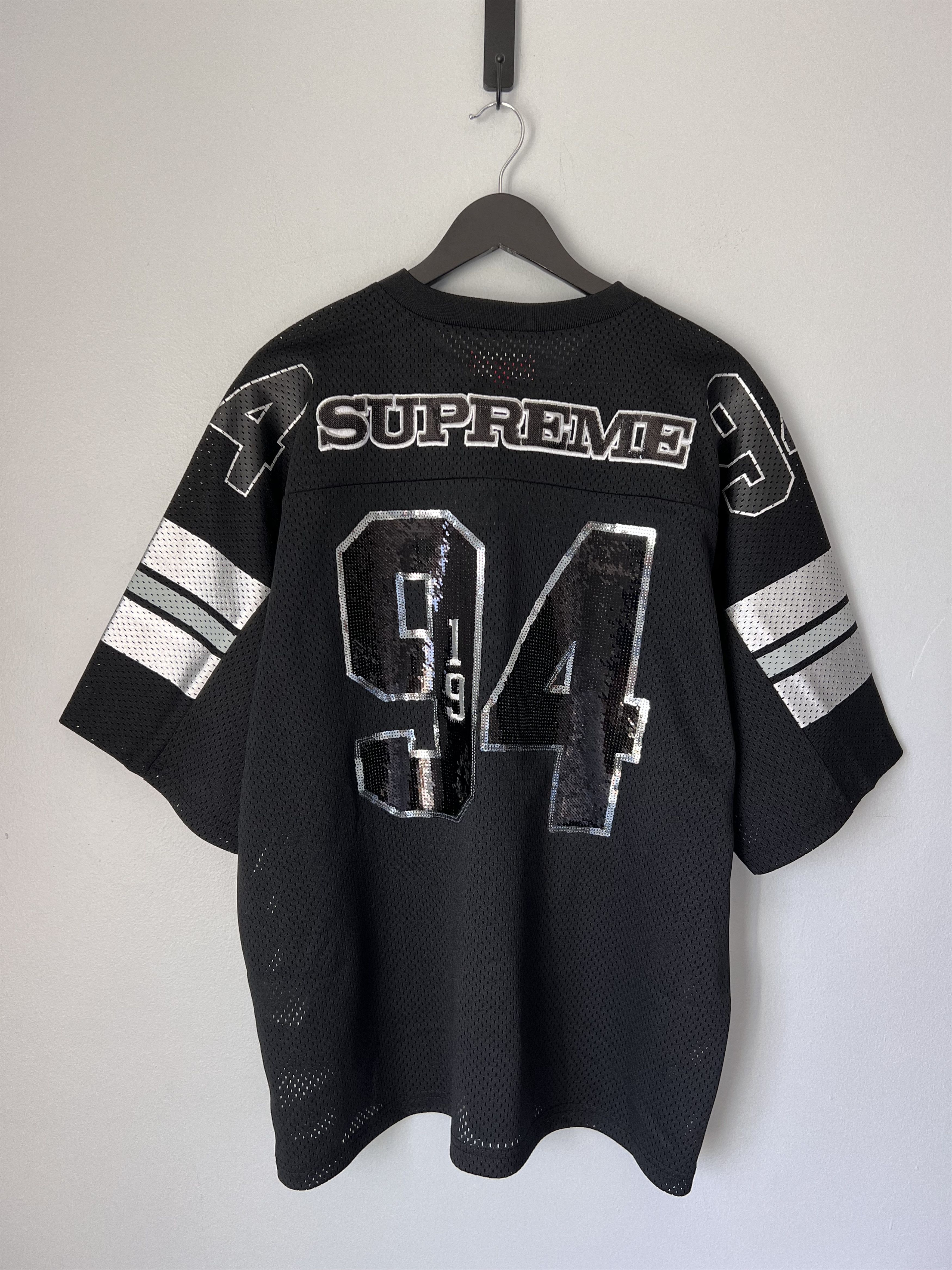 Supreme Sequin Football Jersey in Black