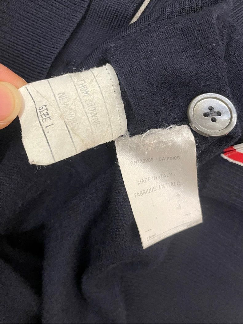 Thom Browne Thom browne Dark blue four-striped wool cardigan 2504-Nexta Size US S / EU 44-46 / 1 - 6 Thumbnail