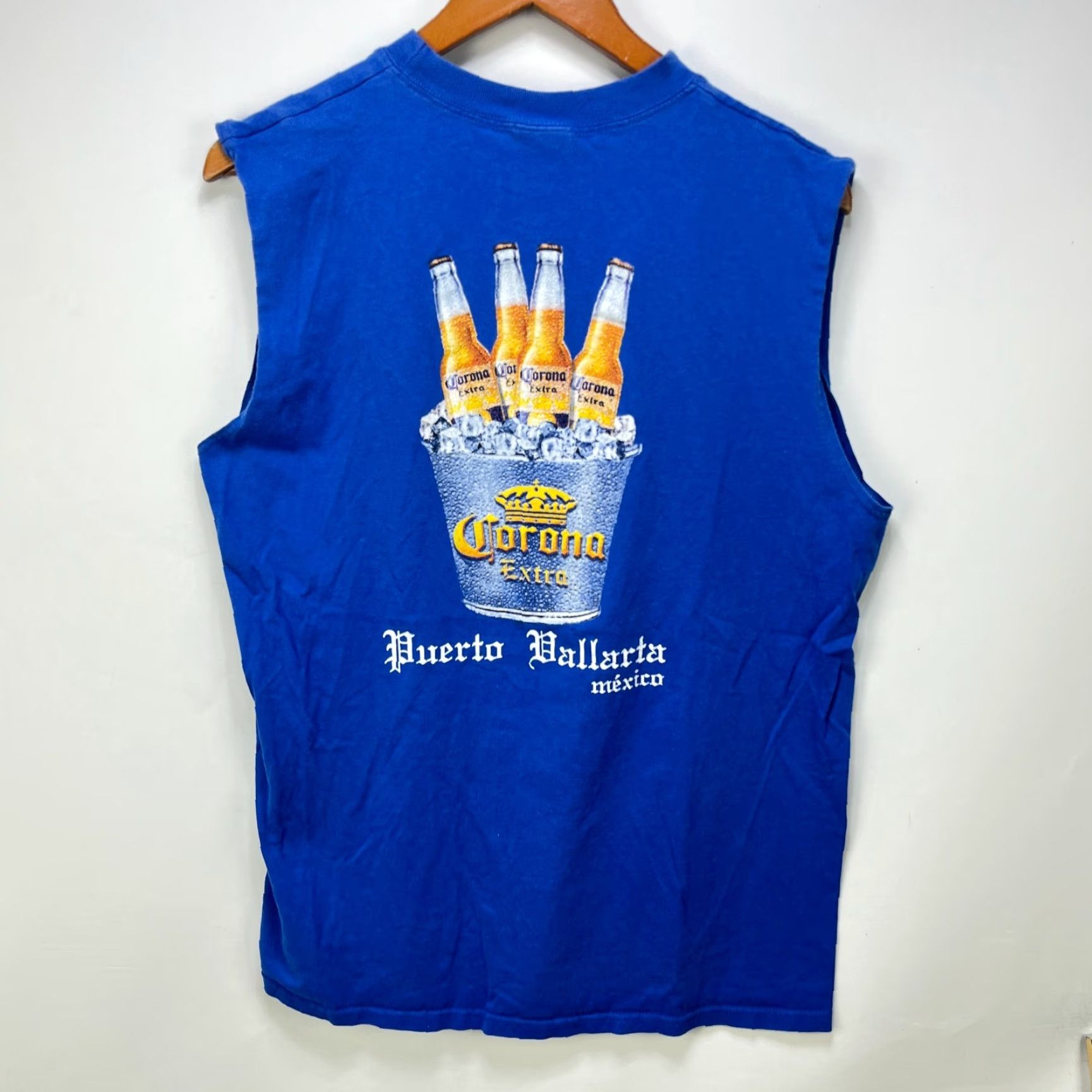 Vintage VINTAGE Corona Shirt Men T-Shirt Sleeveless Large Blue Logo Beer Size US L / EU 52-54 / 3 - 2 Thumbnail