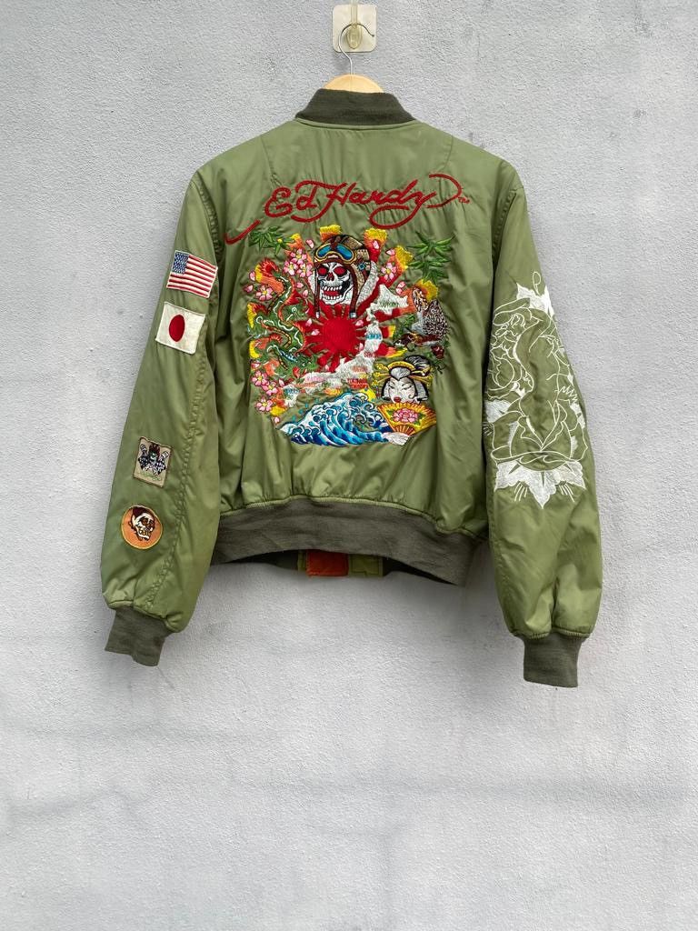 Ed Hardy Don Ed Hardy reversible bomber jacket embroidered logo Size US M / EU 48-50 / 2 - 4 Thumbnail