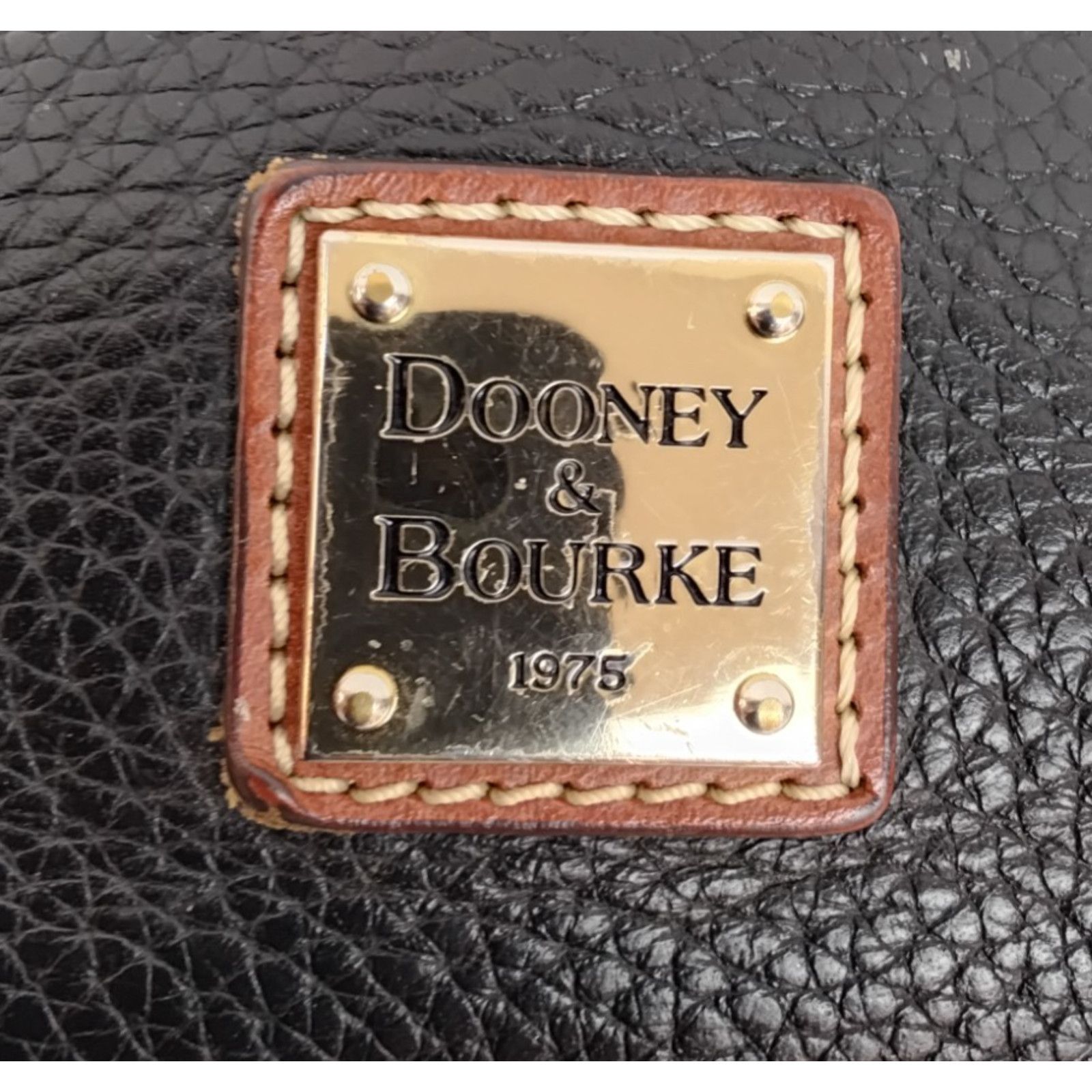 Dooney & Bourke Dooney & Bourke Crossbody Purse Black Leather Brown Trim Size ONE SIZE - 10 Thumbnail