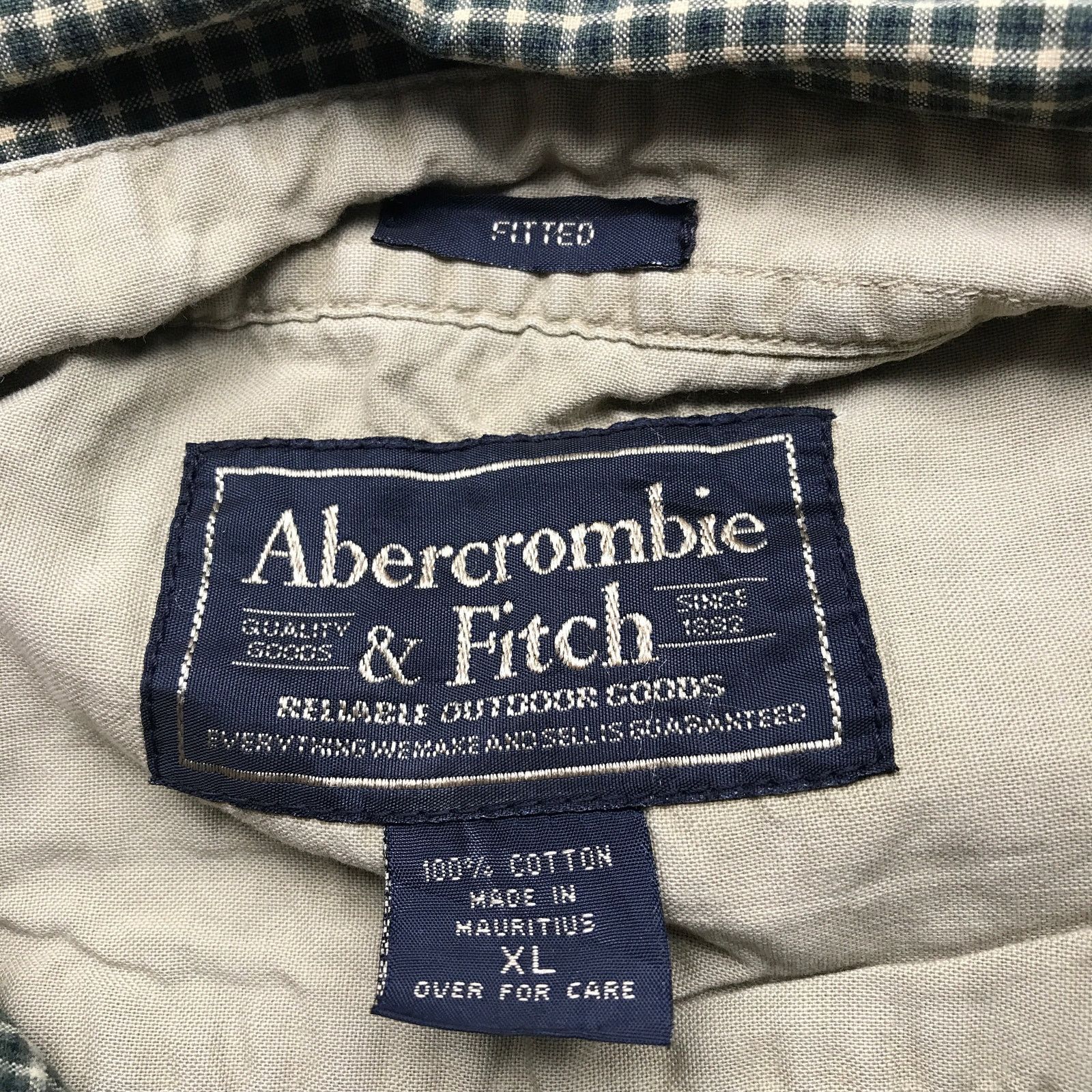 Abercrombie & Fitch VTG Abercrombie & Fitch Green Grid Button Up Shirt Mens XL Size US XL / EU 56 / 4 - 3 Thumbnail