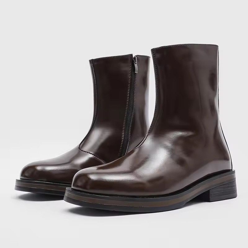 Japanese Brand Mid Top Round Toe Side Zipper Boot Size US 7.5 / EU 40-41 - 8 Thumbnail