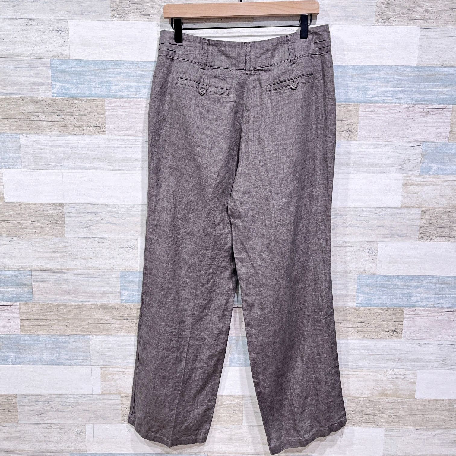 Other Monsoon London Linen Wide Leg Trousers Gray High Rise US 8 Size 30" / US 8 / IT 44 - 4 Thumbnail