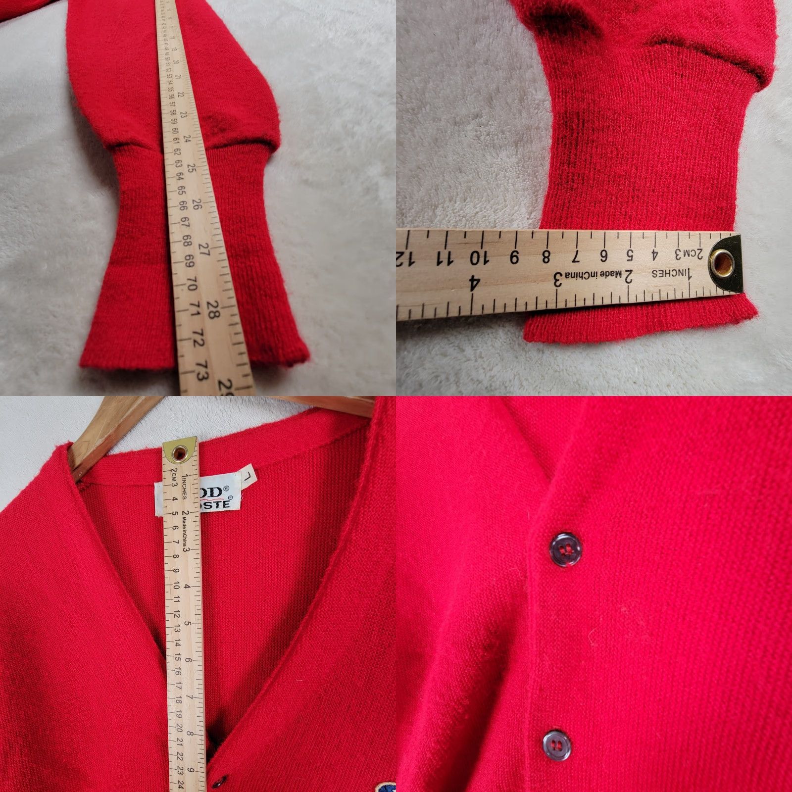 Lacoste VINTAGE Lacoste V-Neck Cardigan Sweater Red Men Size Large Button Logo Cardigan 80s 90s 60s Mens Size US L / EU 52-54 / 3 - 9 Thumbnail