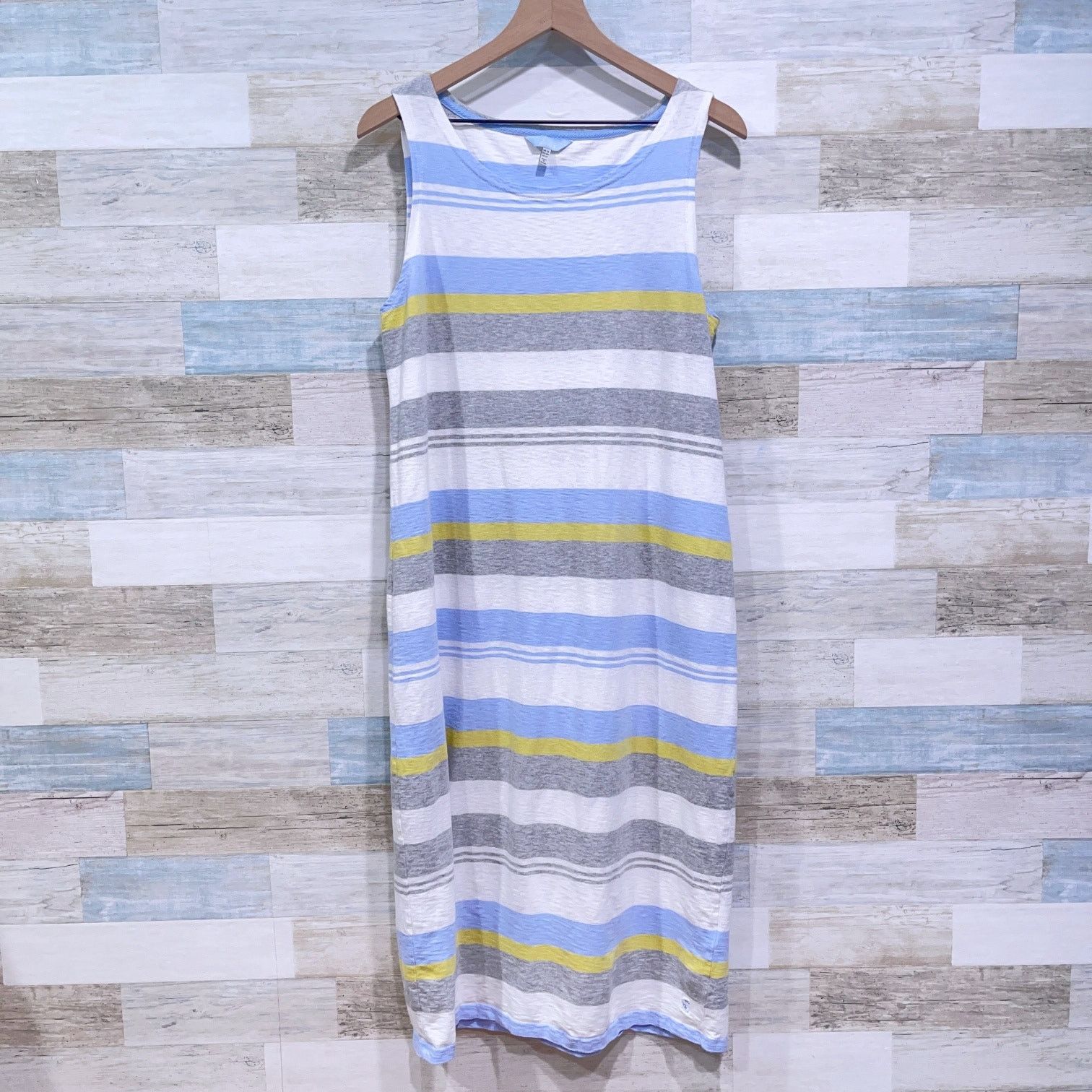Other Joules Striped Midi Tank Dress White Blue Sleeveless US 12 Size XL / US 12-14 / IT 48-50 - 1 Thumbnail