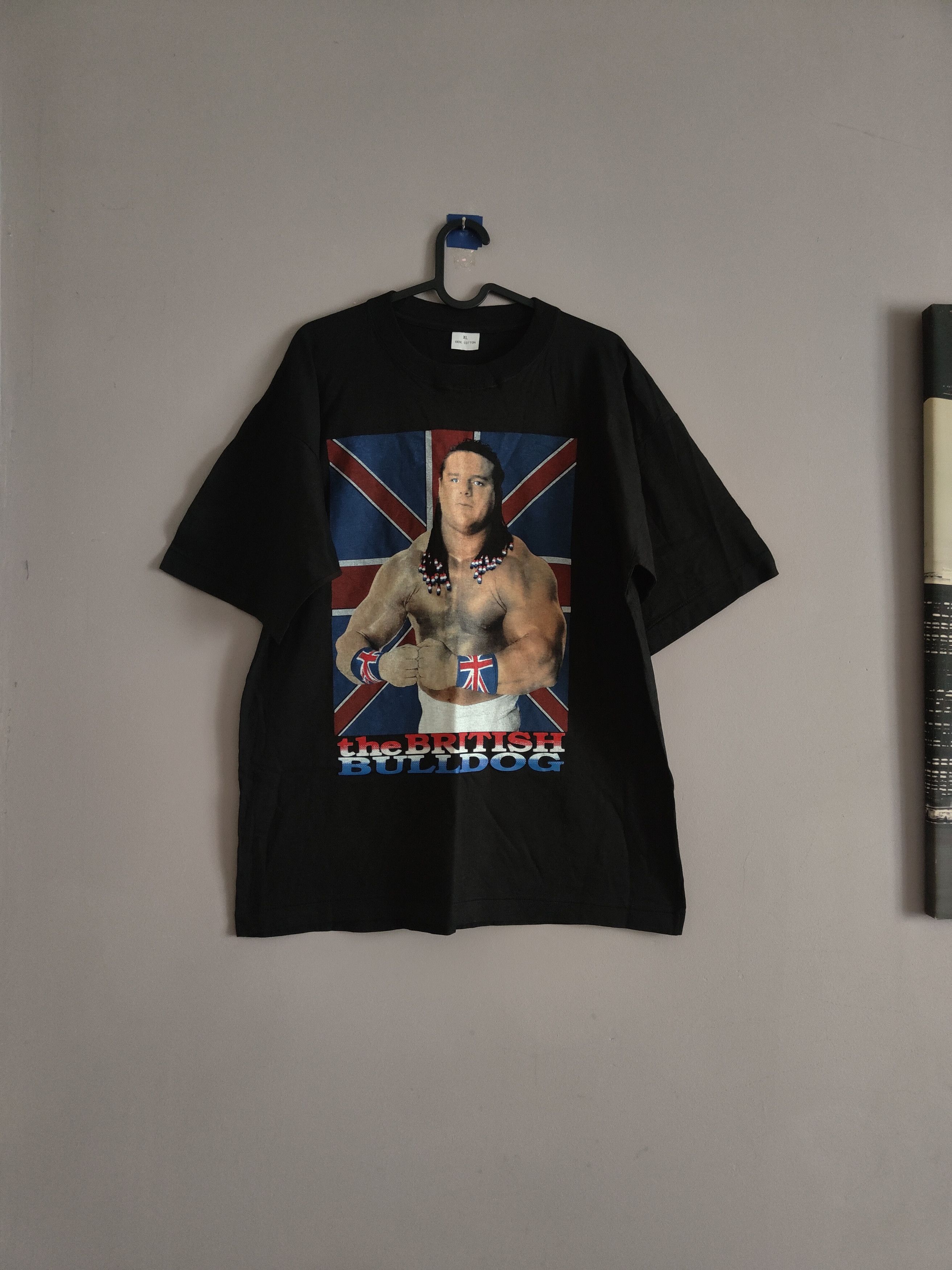 image of 90's Vintage Davey Boy Smith "the British Bulldog" Tee in Black, Men's (Size XL)