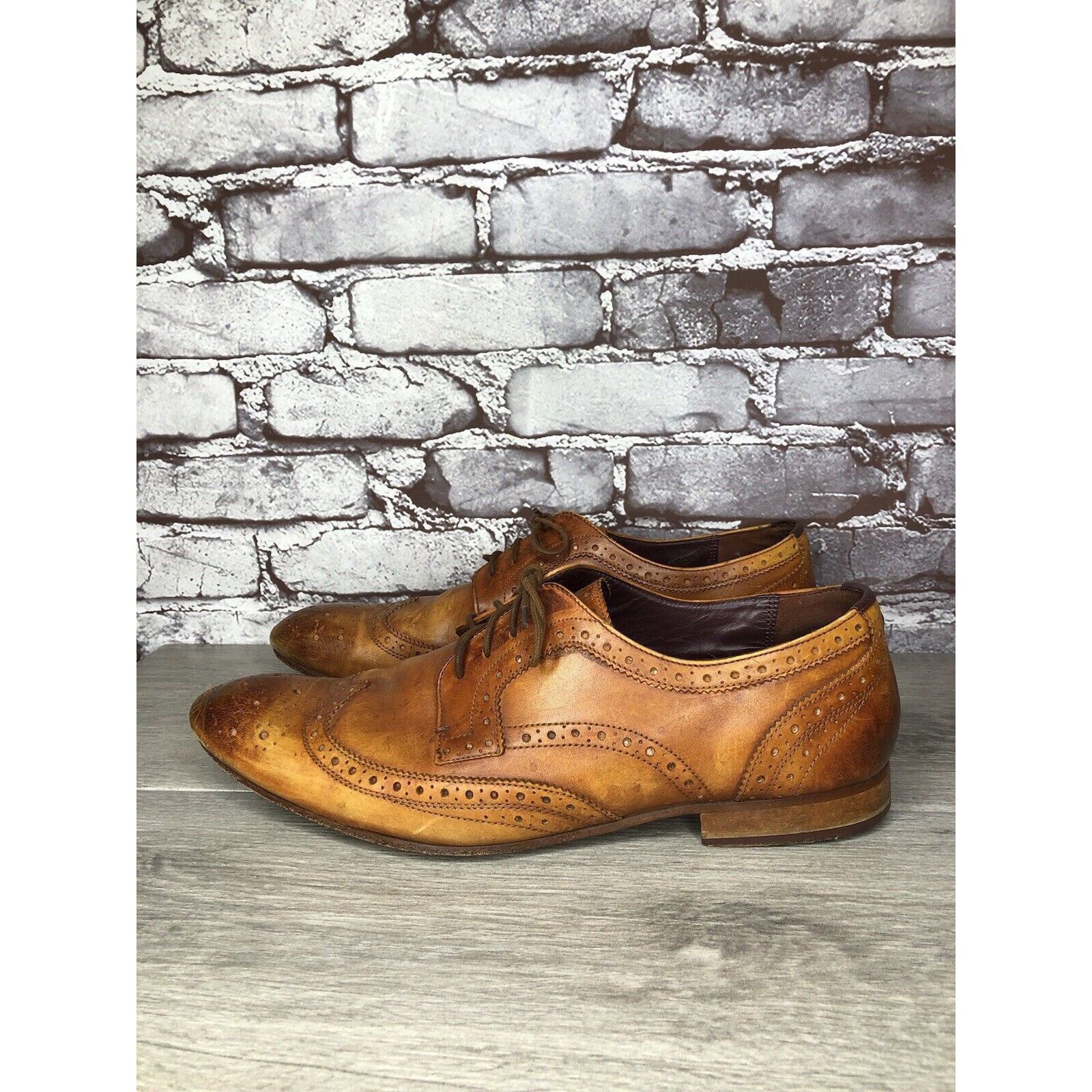 Ted Baker Ted Baker London Gryene Chili Brown Leather Derby Wingtip Ox Size US 12 / EU 45 - 12 Thumbnail