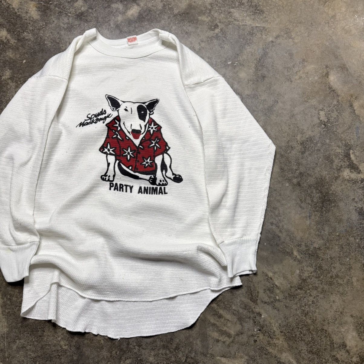 Vintage vintage 70s 80s spuds McKenzie party animal thermal knit Size US XL / EU 56 / 4 - 1 Thumbnail
