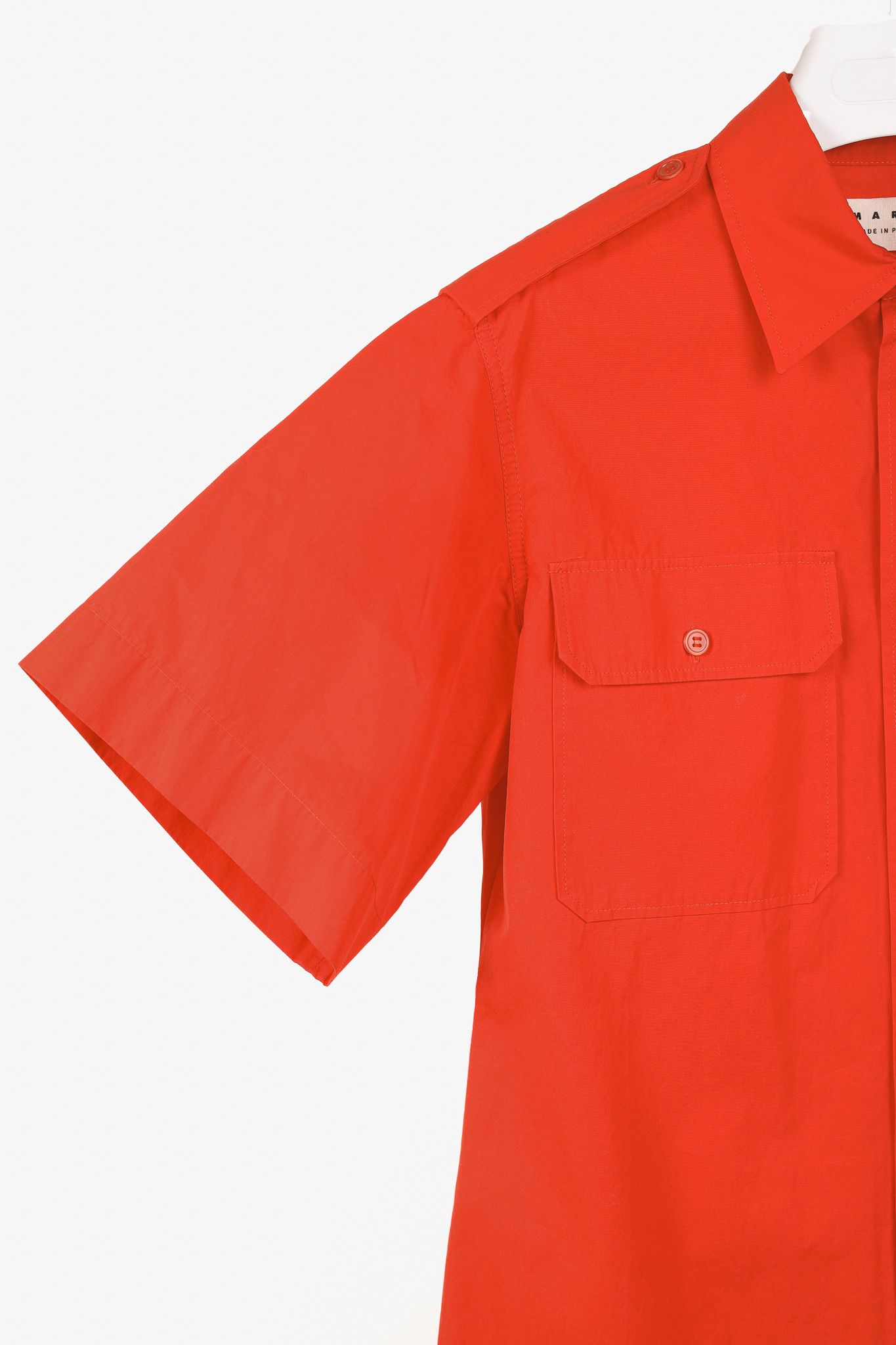Marni Marni Red Cotton Poplin Short-Sleeve Shirt Dress Size M / US 6-8 / IT 42-44 - 5 Thumbnail