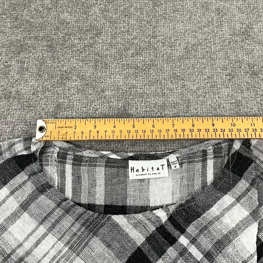 Habitat HABITAT Clothes To Live Shirt Womens M Plaid Linen 3/4 Sleeve Lagenlook Top Size M / US 6-8 / IT 42-44 - 4 Thumbnail