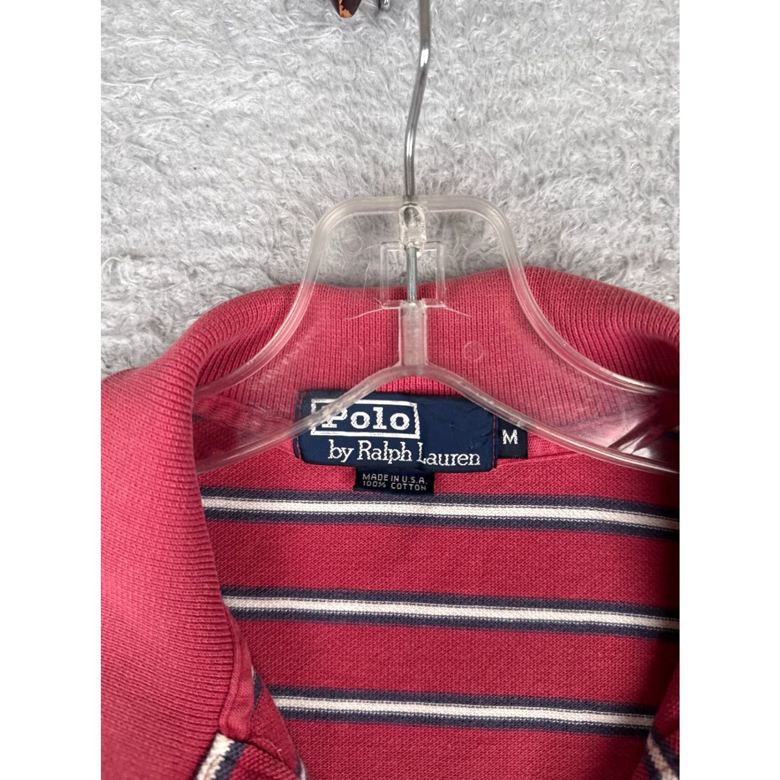 Ralph Lauren VINTAGE Ralph Lauren Polo Shirt Mens M Red Stripe USA Polo Shirt Short Sleeve 100% Cotton Size US M / EU 48-50 / 2 - 7 Thumbnail