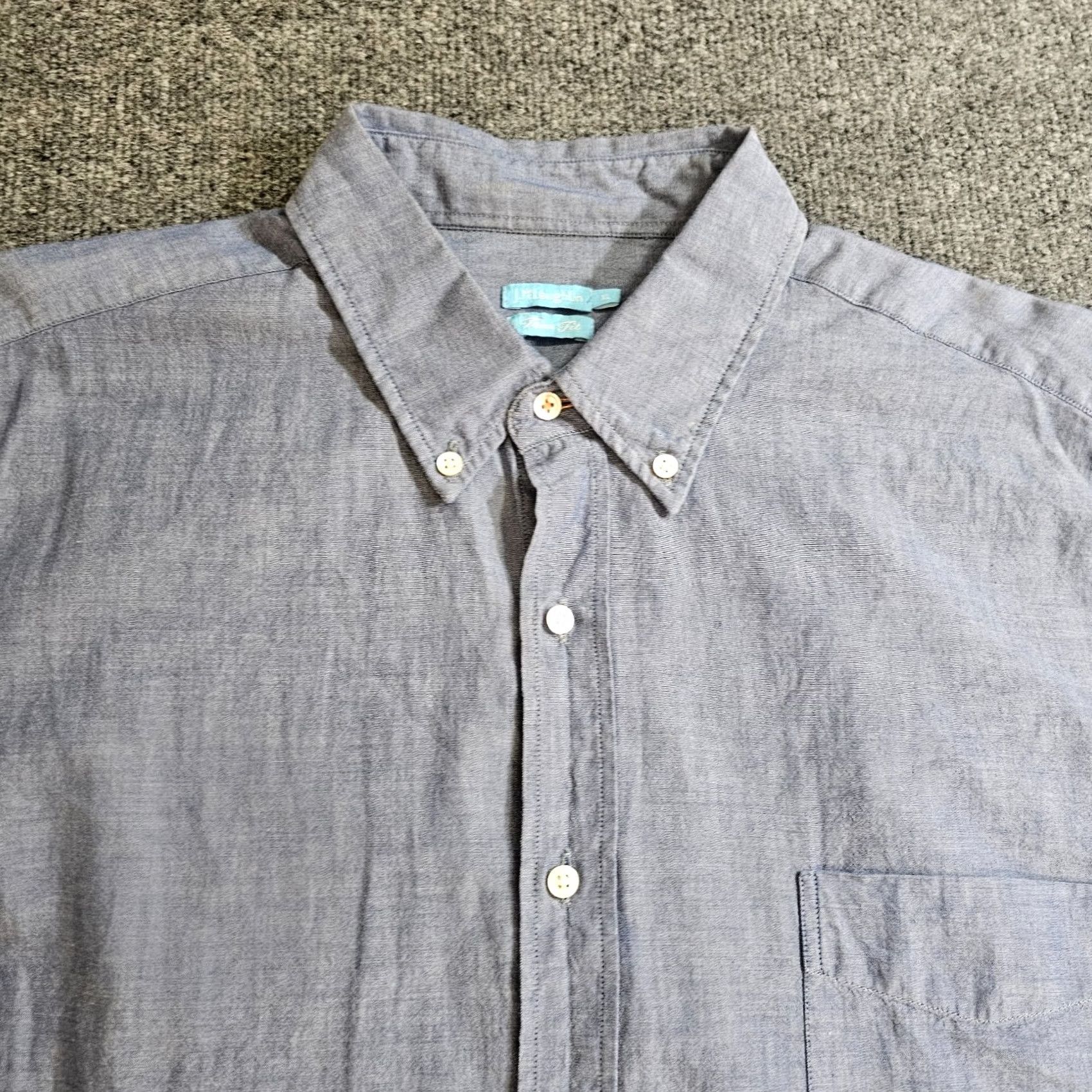 J.McLaughlin J McLaughlin Shirt Mens XL Blue Gray Button Long Sleeve Slim Fit Casual Career Size US XL / EU 56 / 4 - 2 Thumbnail