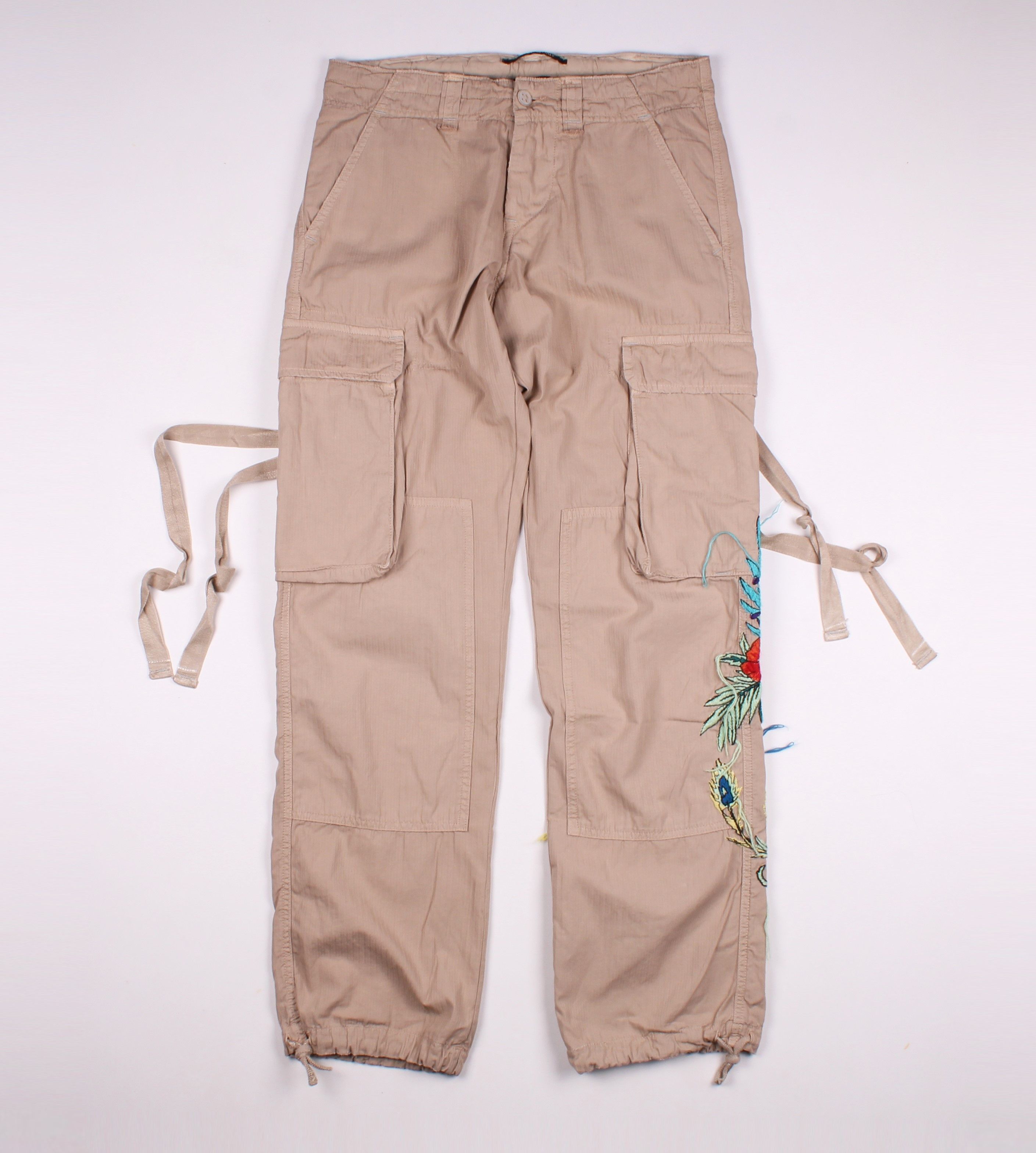 Raer Vintage Y2K Embroidered Combat Cargo Pants