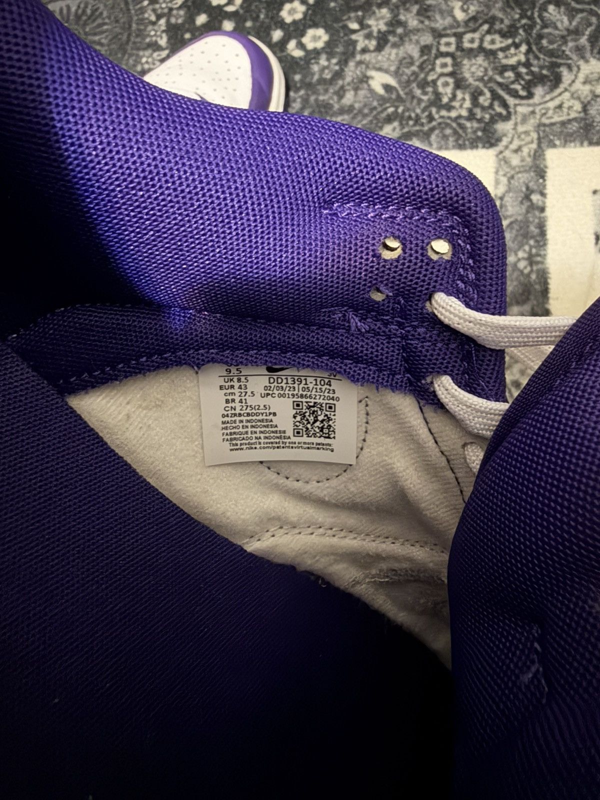 Nike NIKE DUNK LOW "CHAMPIONSHIP PURPLE" Size US 9.5 / EU 42-43 - 6 Thumbnail