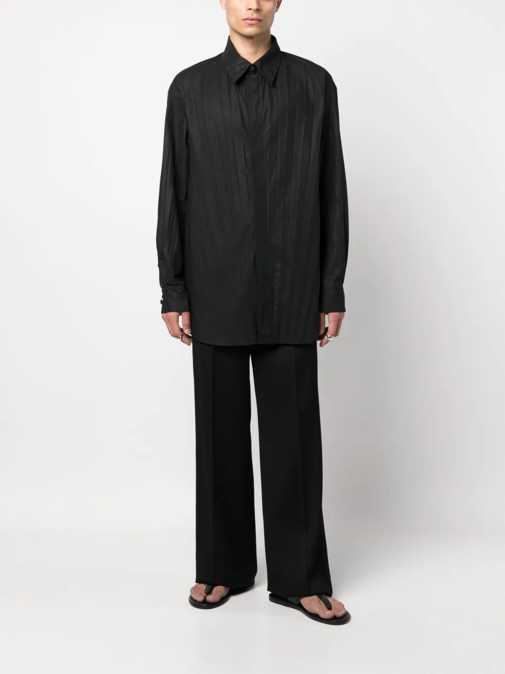Valentino o1y0525 Solid Color Shirt in Black Size US L / EU 52-54 / 3 - 5 Thumbnail