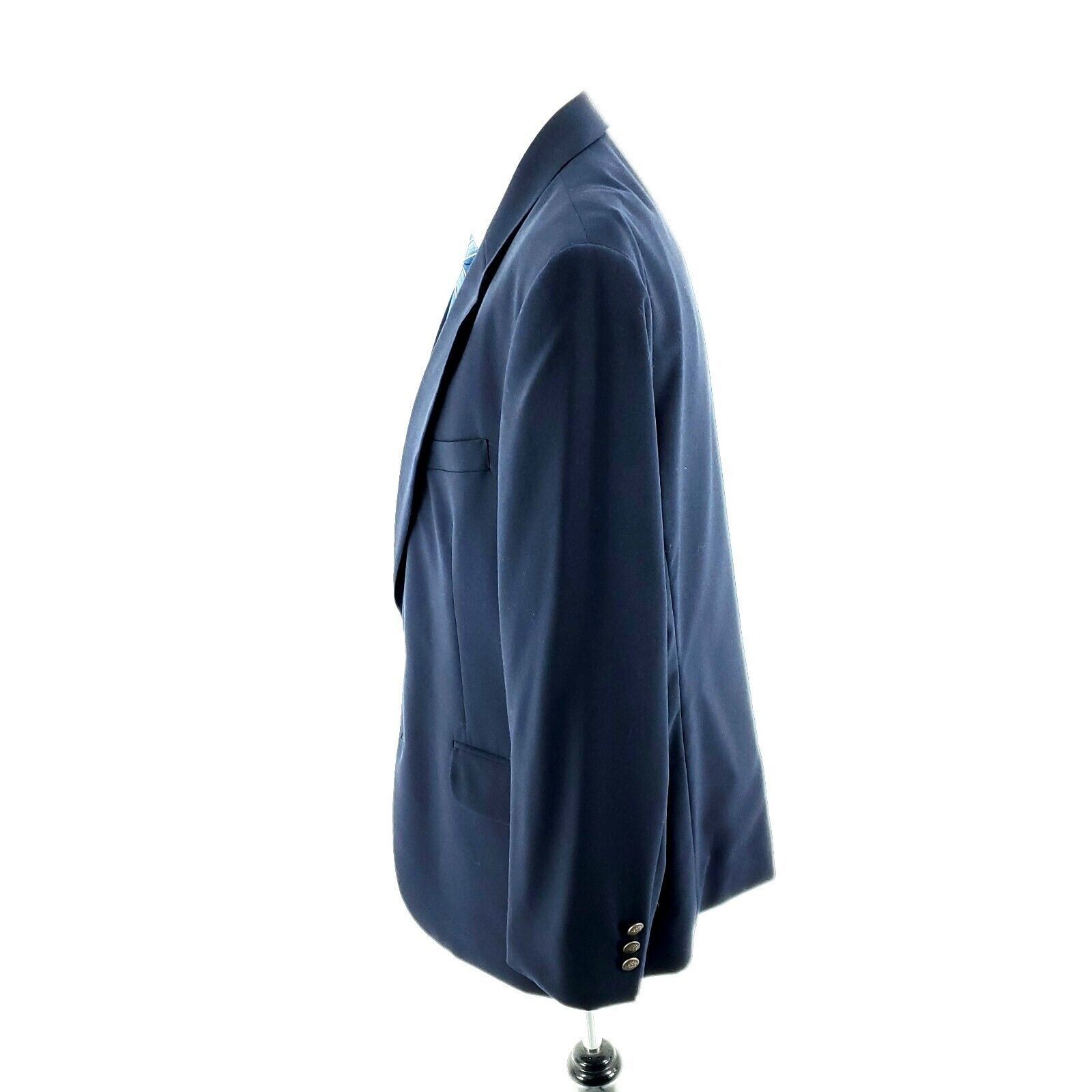 Oscar De La Renta Oscar De La Renta Wool 2 Bronze Button Blazer 42R Blue Tagge Size 42R - 5 Thumbnail