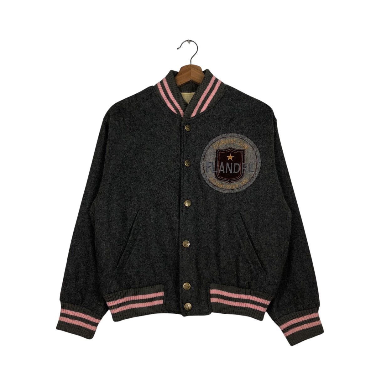 Japanese Brand 📌Vintage Varsity Bomber Jacket Wool Flandre Issey Miyake Size US M / EU 48-50 / 2 - 2 Thumbnail