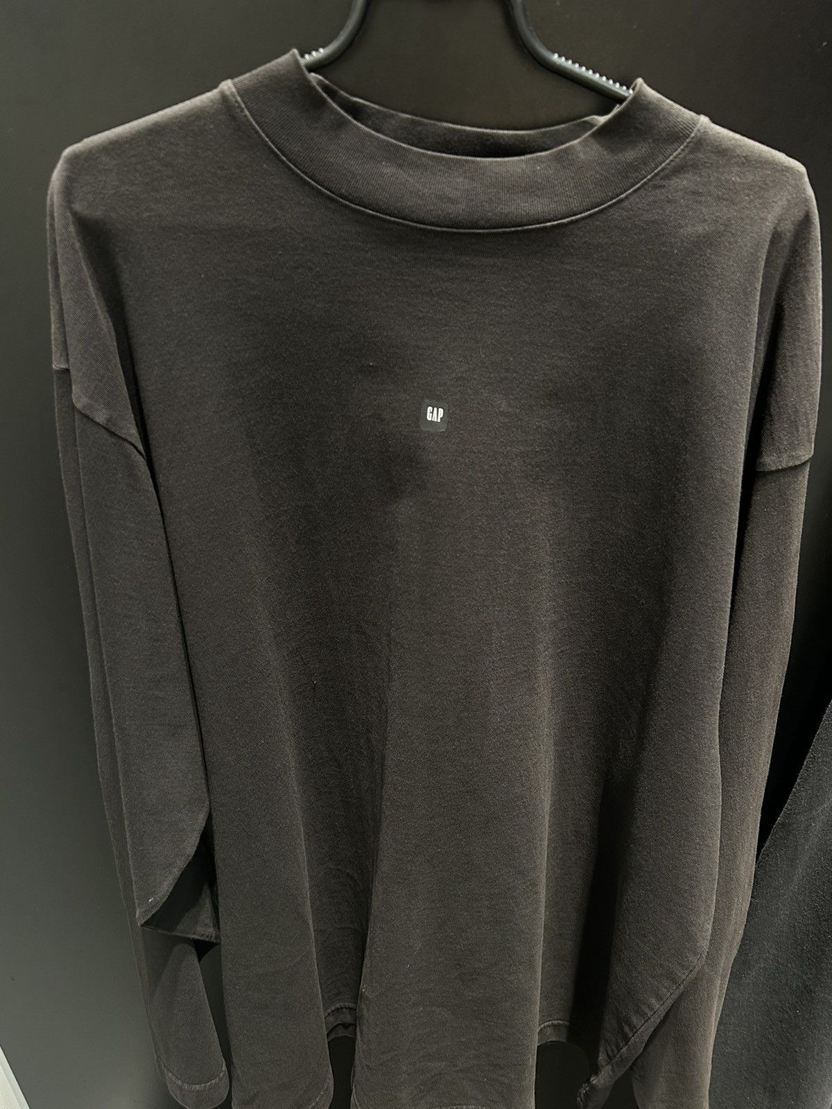 image of Yeezy Gap Logo Longsleeve in Black, Men's (Size Medium)