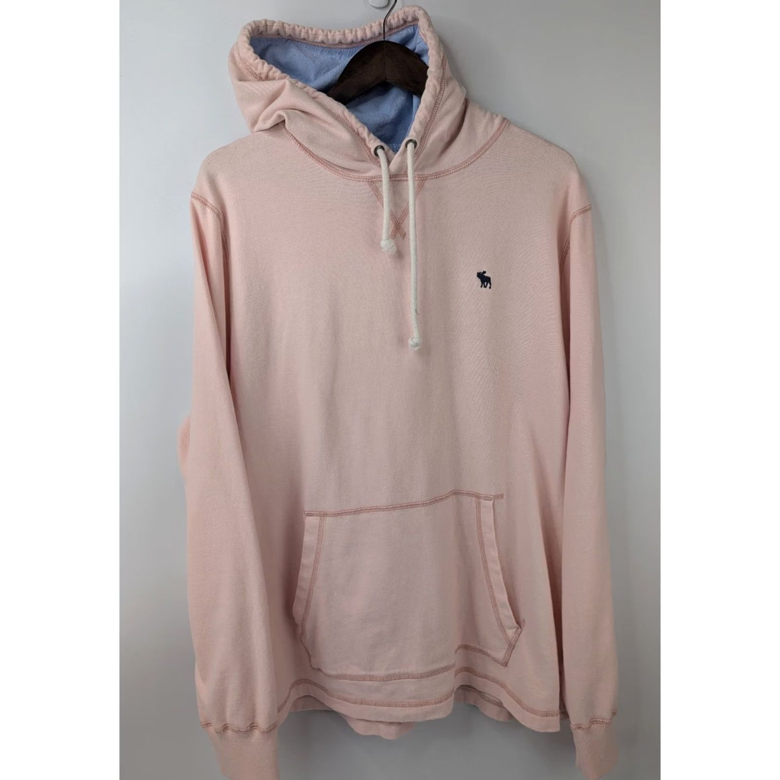 Abercrombie & Fitch Abercrombie & Fitch Hoodie Men's 2XL Pink Cotton Drawstring Long Sleeve Pullover Size US XXL / EU 58 / 5 - 5 Thumbnail