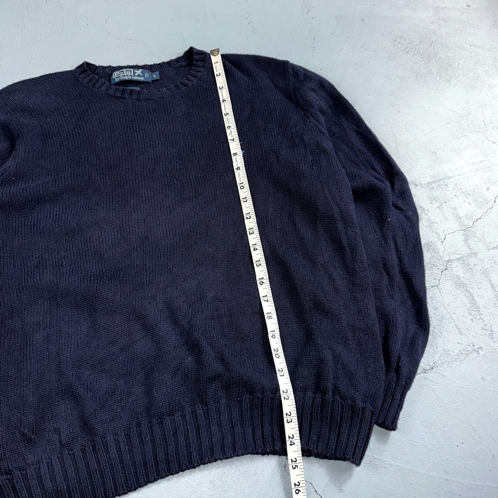 Polo Ralph Lauren VINTAGE Polo Ralph Lauren Knit Crew Neck Sweater Blue Long Sleeve Cotton Size L Mens VTG 90s Size US L / EU 52-54 / 3 - 3 Thumbnail