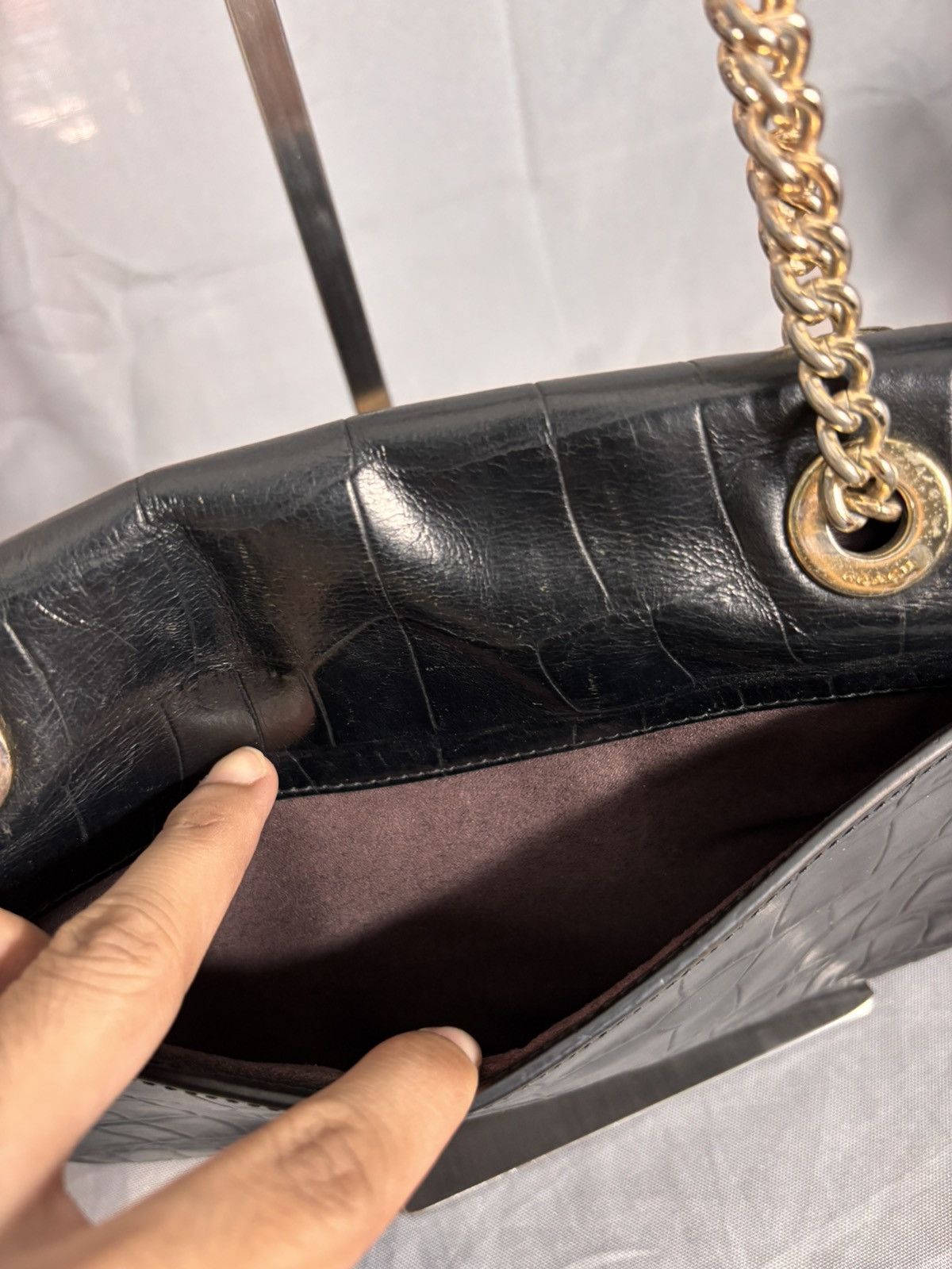 Coach Coach Black Croc Chain Shoulder Bag Size ONE SIZE - 11 Thumbnail