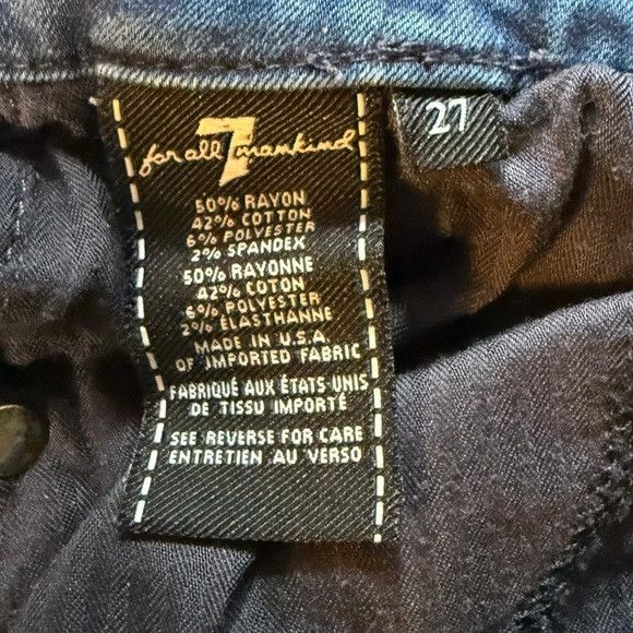 7 For All Mankind 7 For All Mankind Skinny Jeans Sz 27 Dark Wash Stretch Denim Size 27" / US 4 / IT 40 - 9 Thumbnail