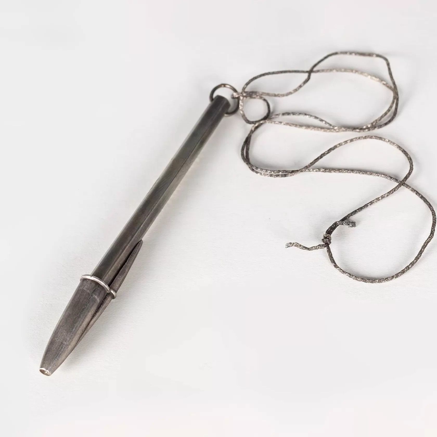 Carol Christian Poell CCP Retro Pen Silver Rope Chain Necklace Adjustable Length Size ONE SIZE - 6 Thumbnail
