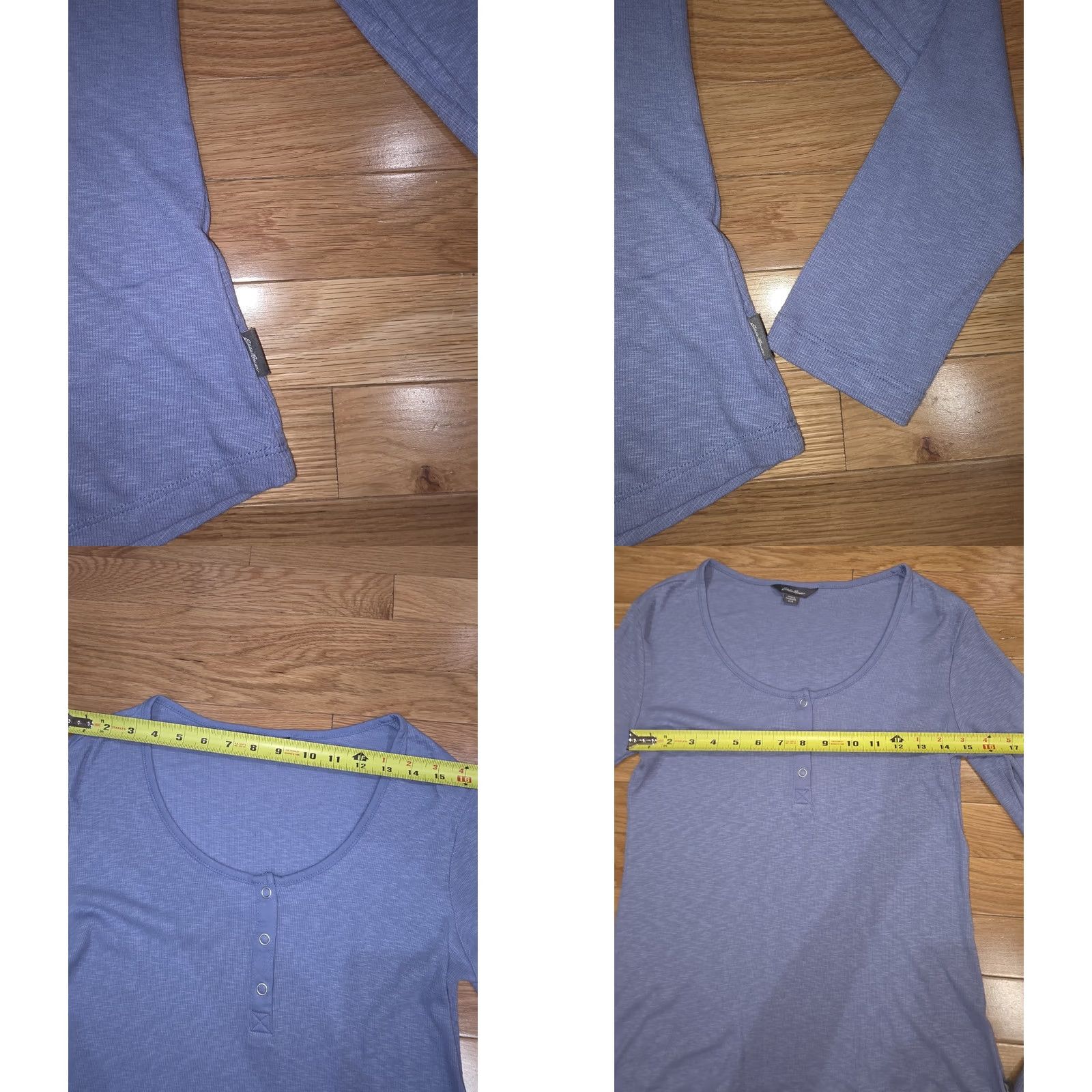 Eddie Bauer Eddie Bauer Henley T-Shirt Long Sleeve Snap Blue Medium Womens L Size L / US 10 / IT 46 - 8 Thumbnail