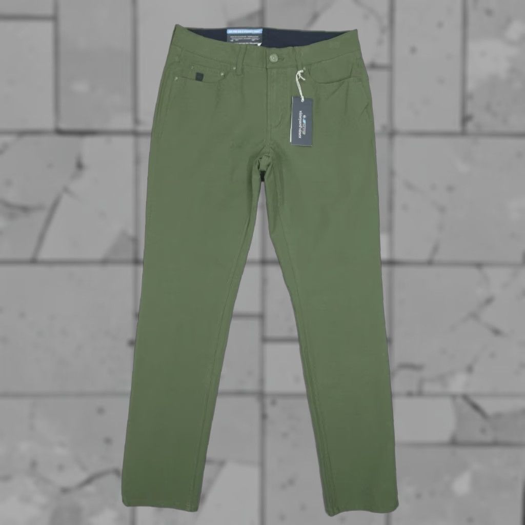 Vineyard Vines Vineyard Vines Canvas OTG On-The-Go 5-Pocket Pant Men's 30x32 Cypress Green Canvas Chino Pockets Stretch Regular Straight Jeans/Trousers Mens Size US 30 / EU 46 - 1 Thumbnail