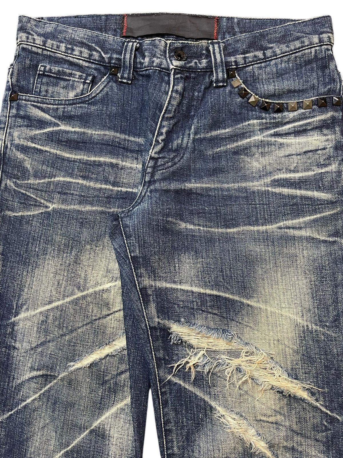 semanticdesign Japan Semantic Design Claw Mark Wash Distress Skull Studded Size US 31 - 4 Thumbnail